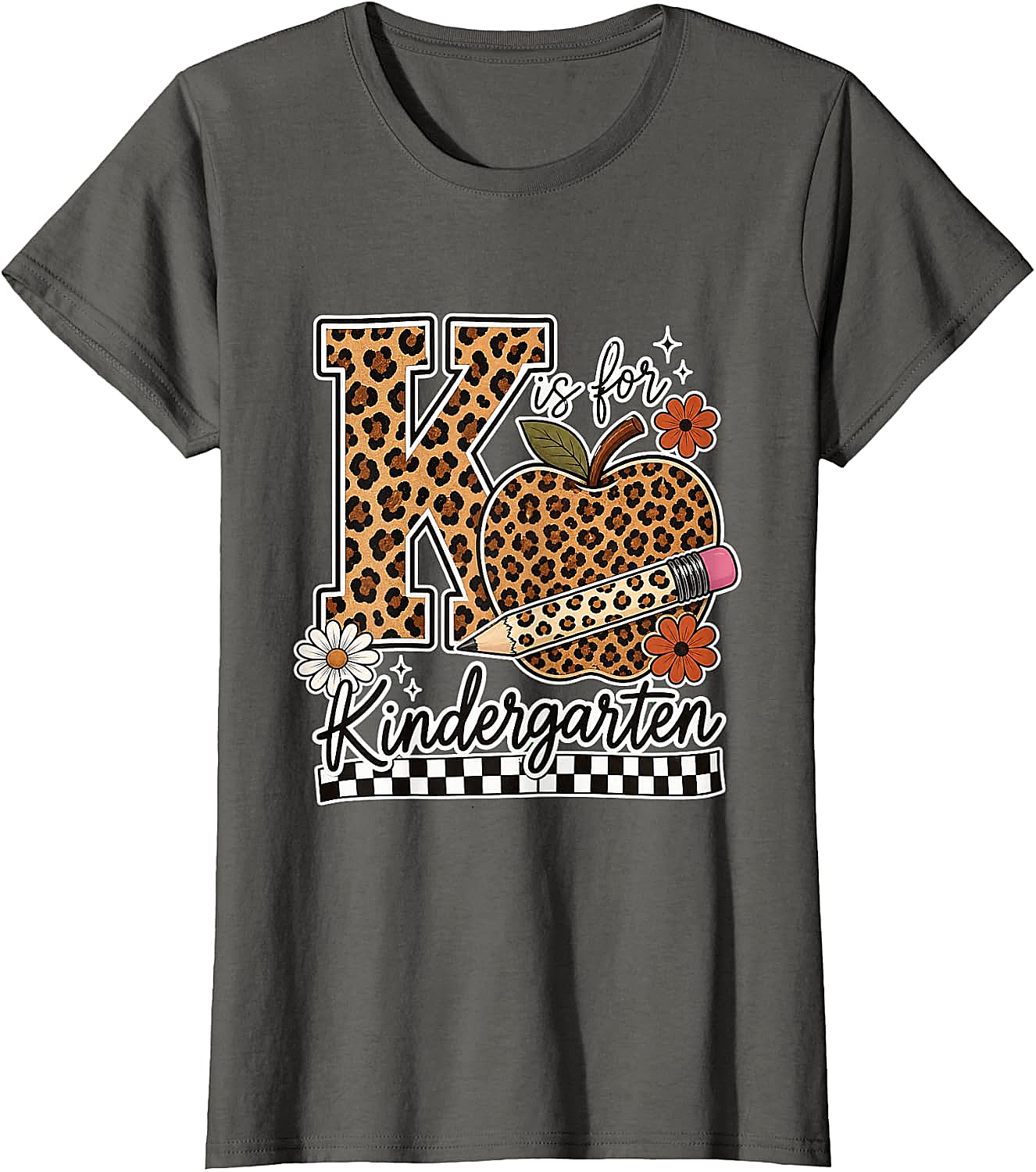 Kindergarten Teacher T-Shirt Leopard Apple Tee