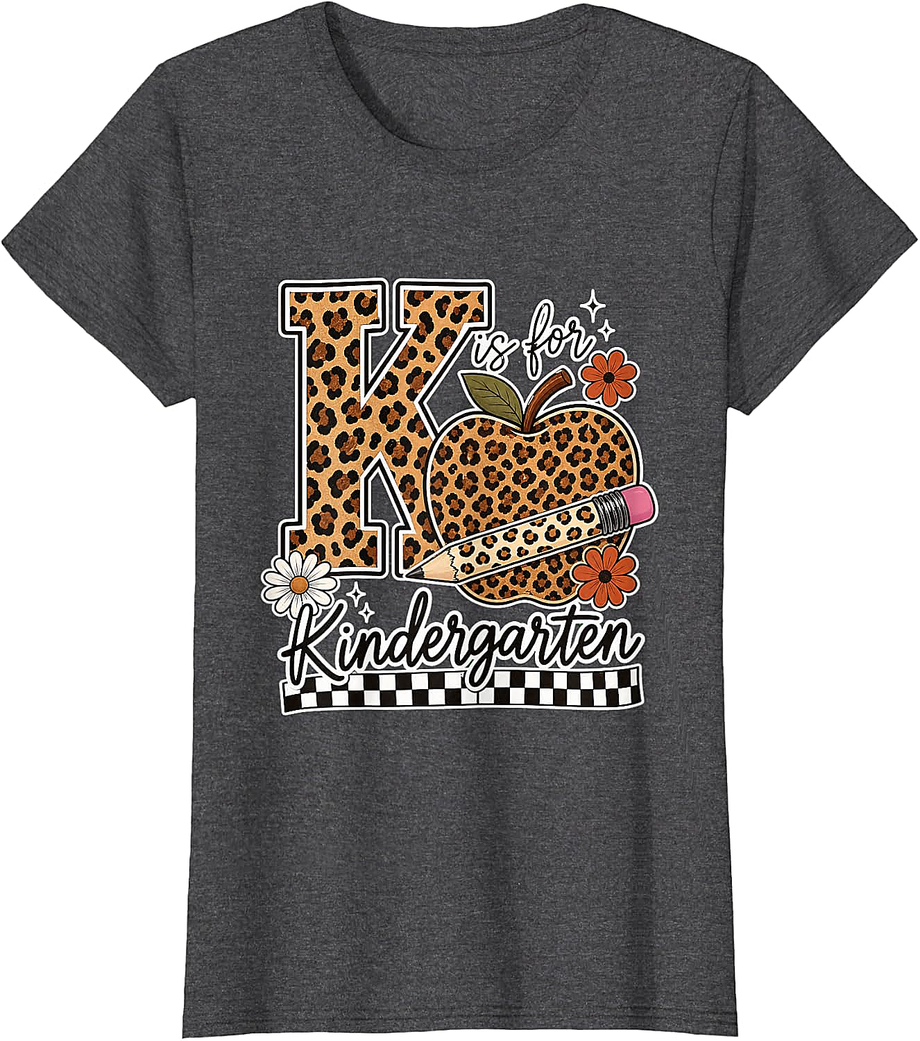 Kindergarten Teacher T-Shirt Leopard Apple Tee