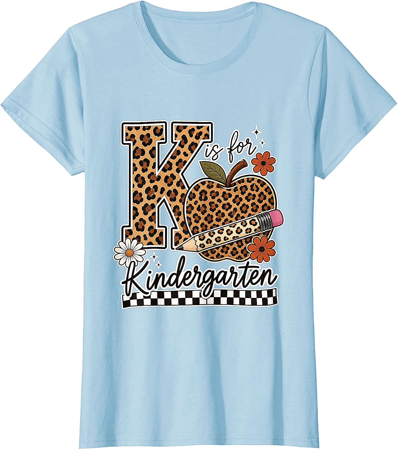 Kindergarten Teacher T-Shirt Leopard Apple Tee
