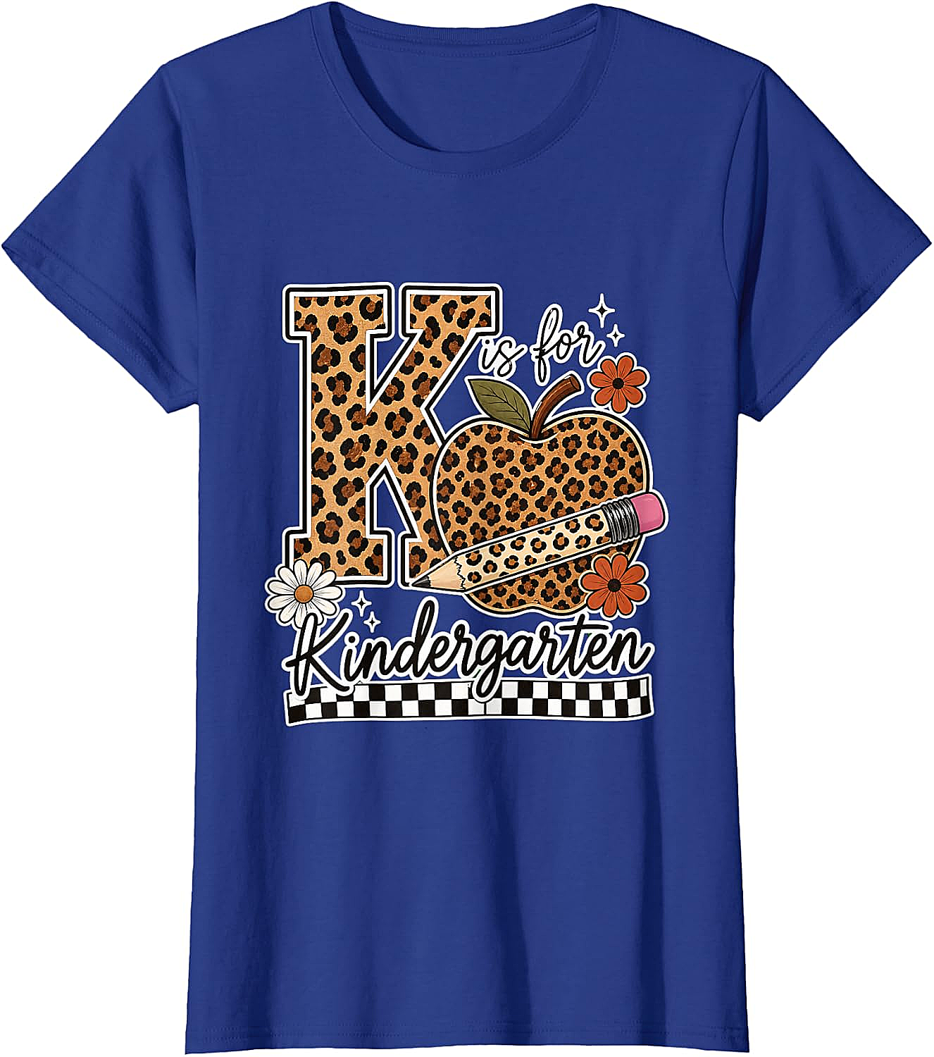 Kindergarten Teacher T-Shirt Leopard Apple Tee