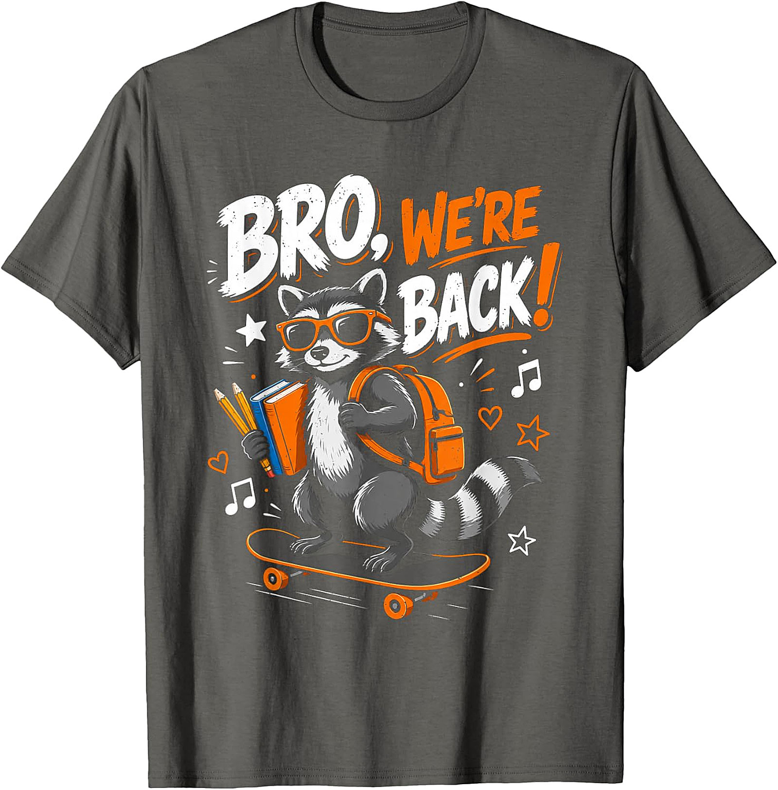 Bro, We're Back! Raccoon Skater Back to School T-Shirt
