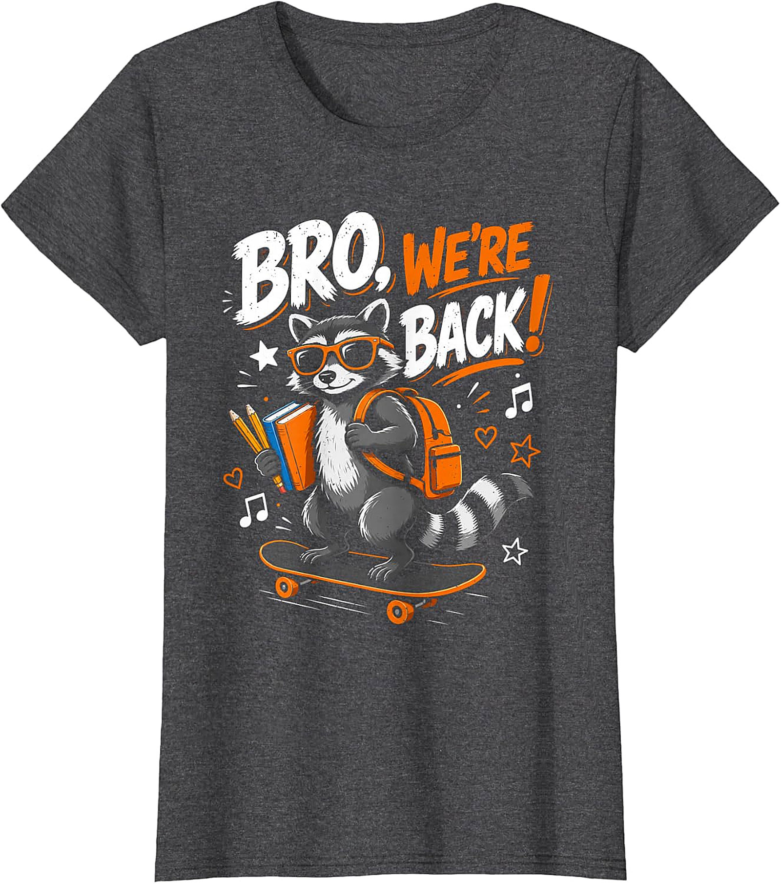Bro, We're Back! Raccoon Skater Back to School T-Shirt