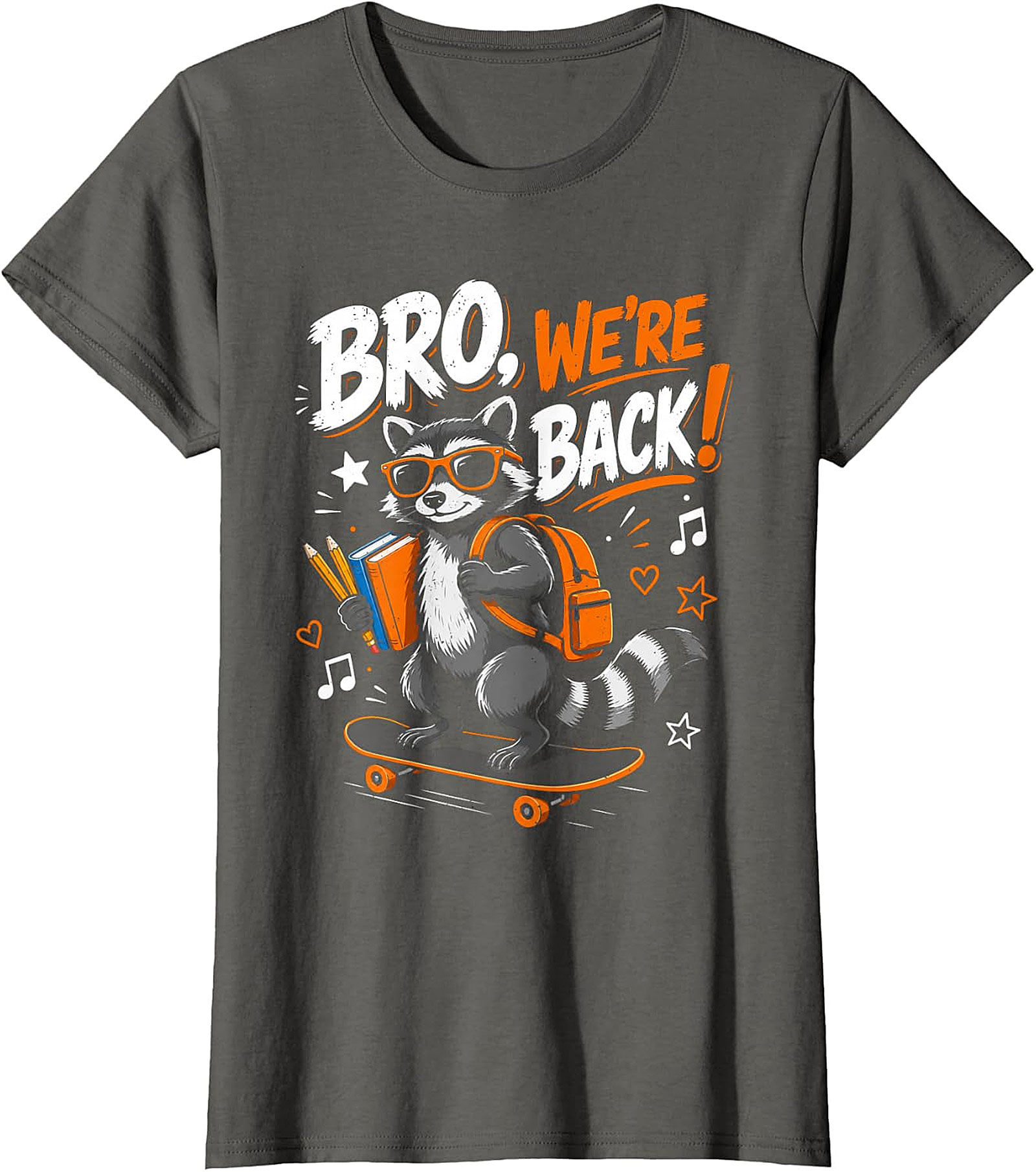 Bro, We're Back! Raccoon Skater Back to School T-Shirt