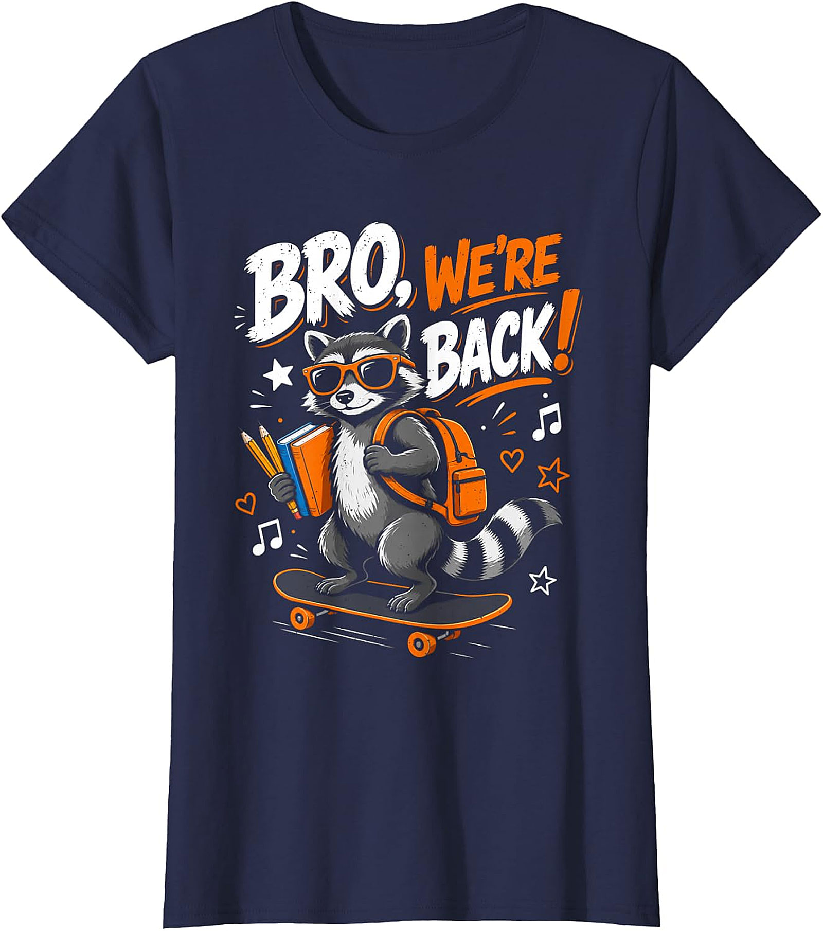Bro, We're Back! Raccoon Skater Back to School T-Shirt