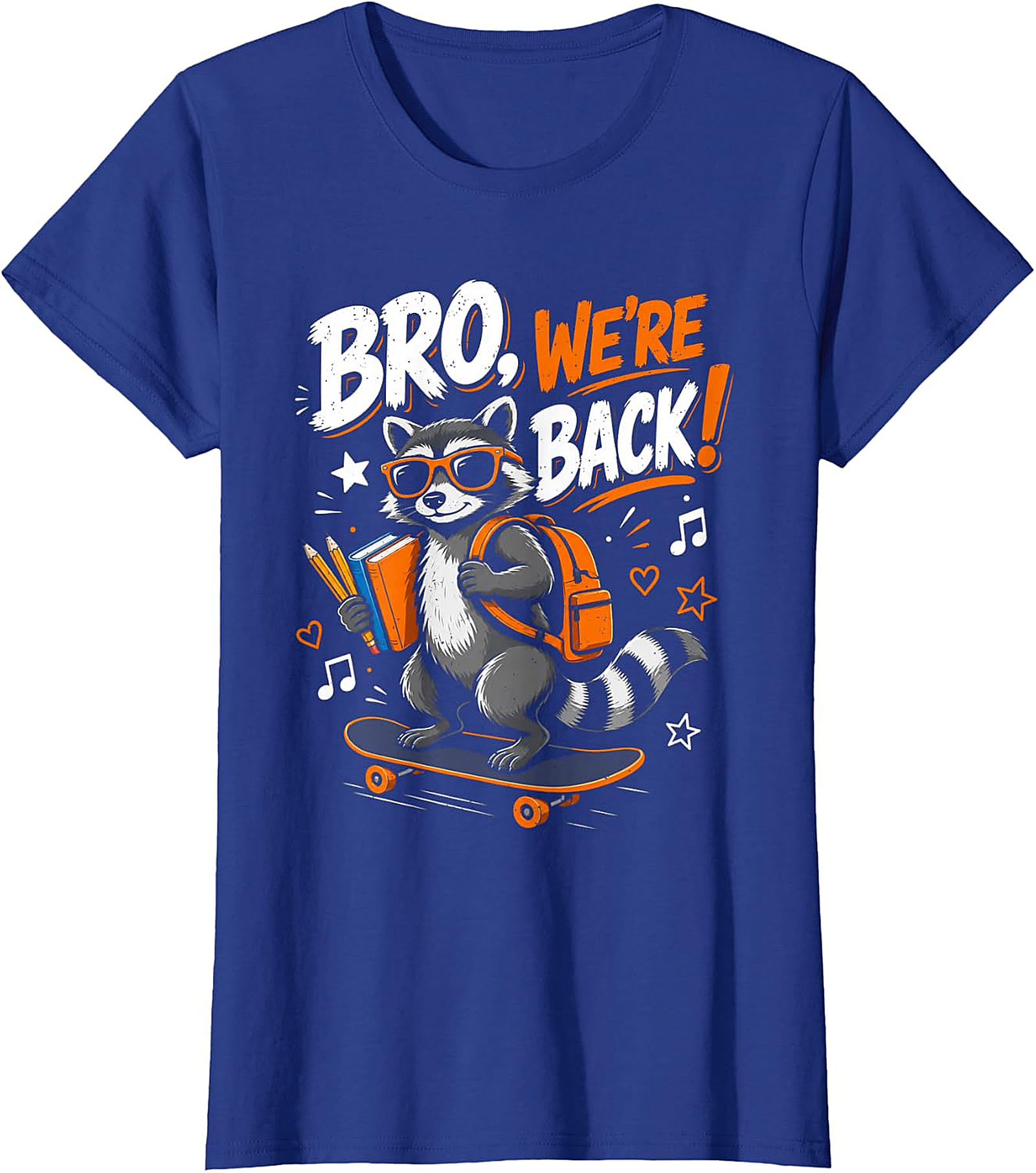 Bro, We're Back! Raccoon Skater Back to School T-Shirt