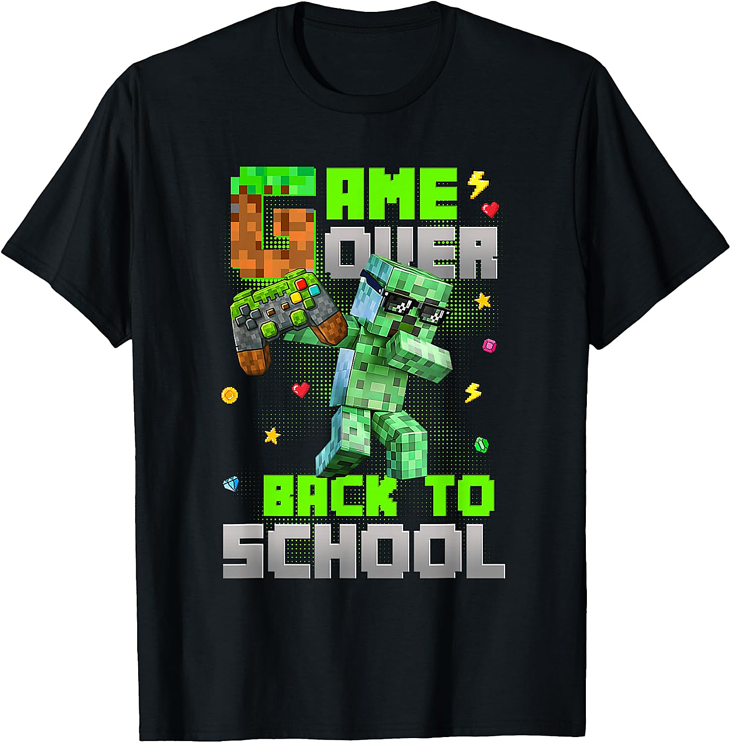 Game Over Back to School Kids Gaming T-Shirt Funny Tee