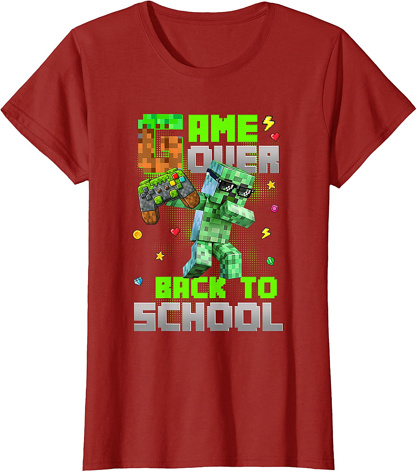  Game Over Back to School Kids Gaming T-Shirt Funny Tee