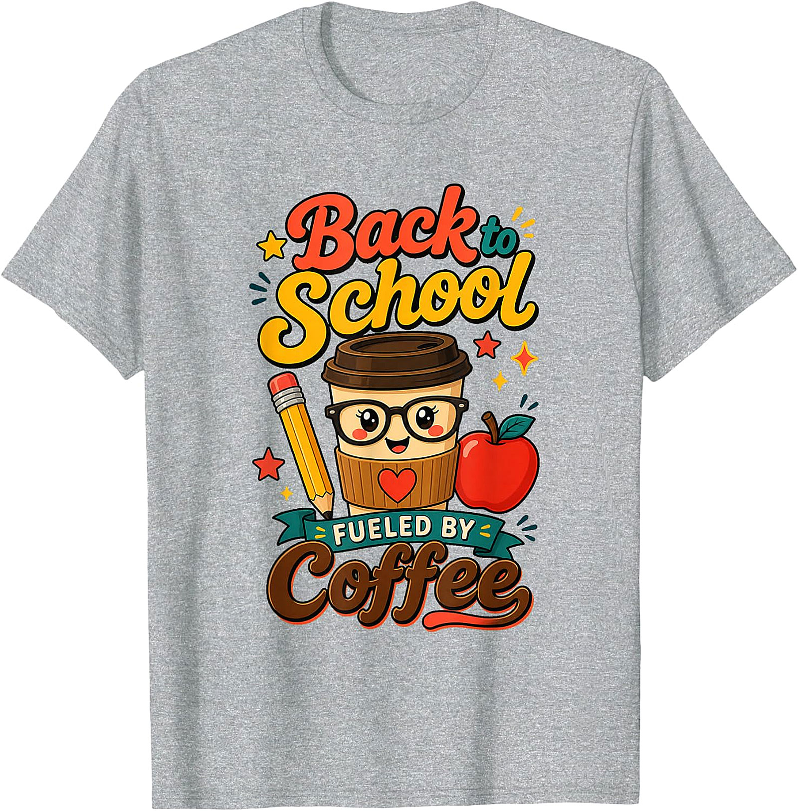 Back to School Fueled By Coffee T-Shirt | Teacher & Student Tee