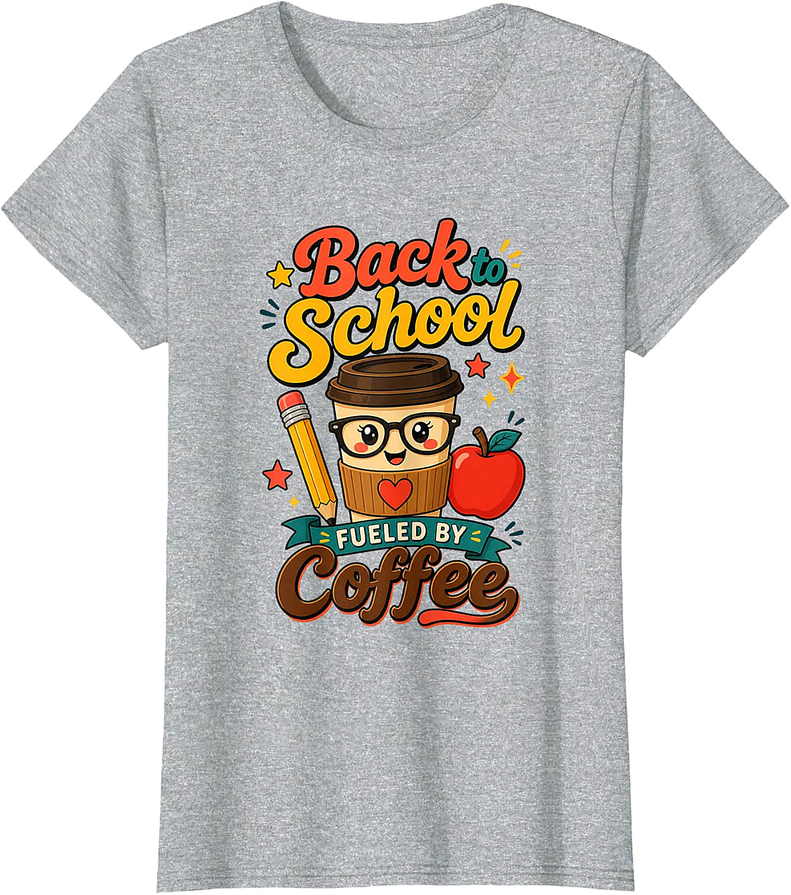 Back to School Fueled By Coffee T-Shirt | Teacher & Student Tee