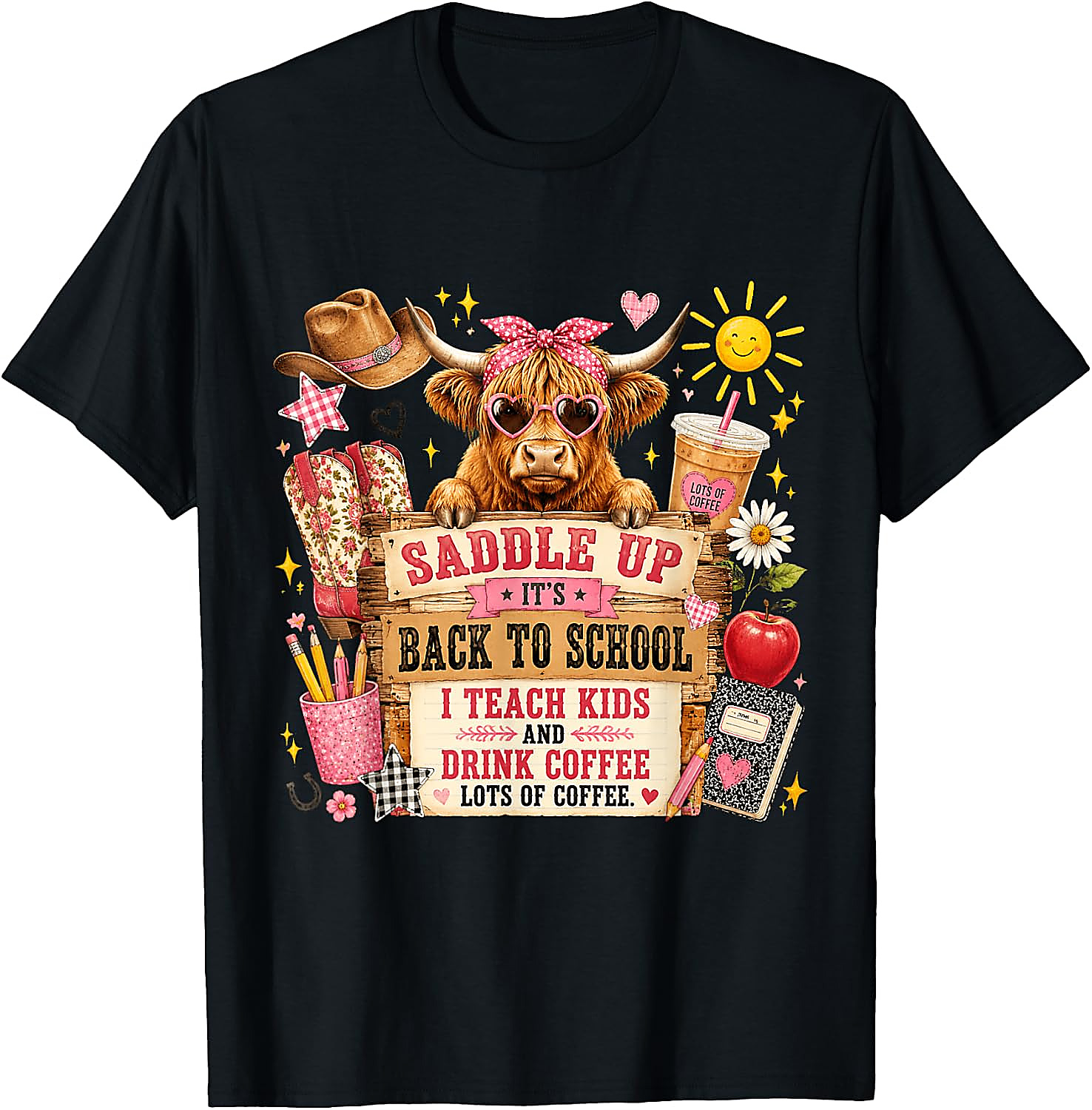 Back to School Cow Teacher T-Shirt | Funny Western Tee