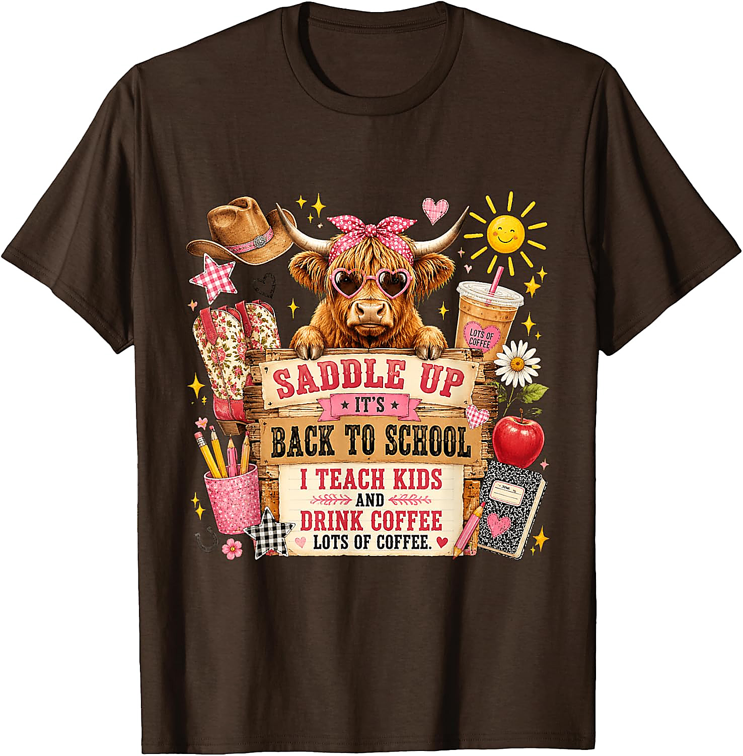 Back to School Cow Teacher T-Shirt | Funny Western Tee