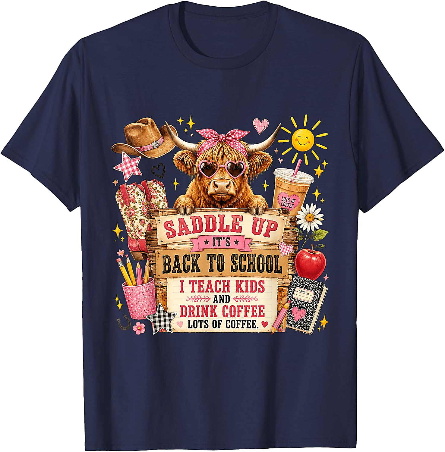 Back to School Cow Teacher T-Shirt | Funny Western Tee
