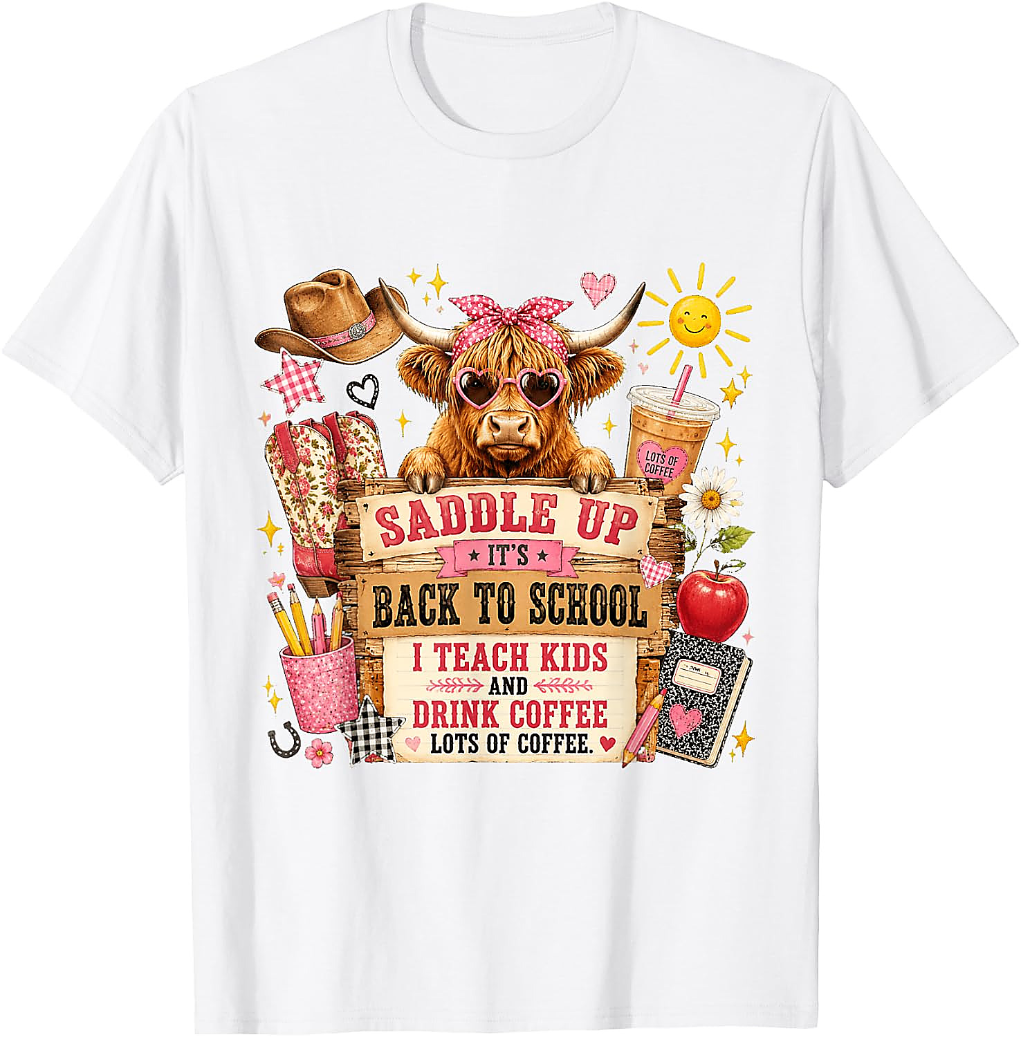 Back to School Cow Teacher T-Shirt | Funny Western Tee