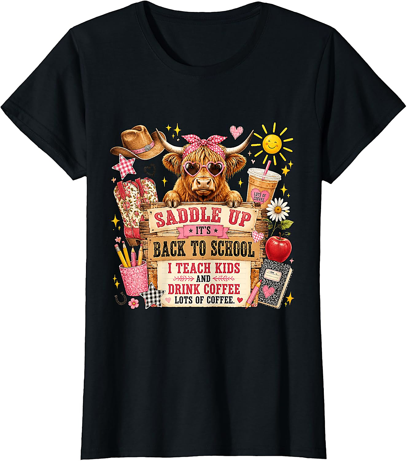 Back to School Cow Teacher T-Shirt | Funny Western Tee