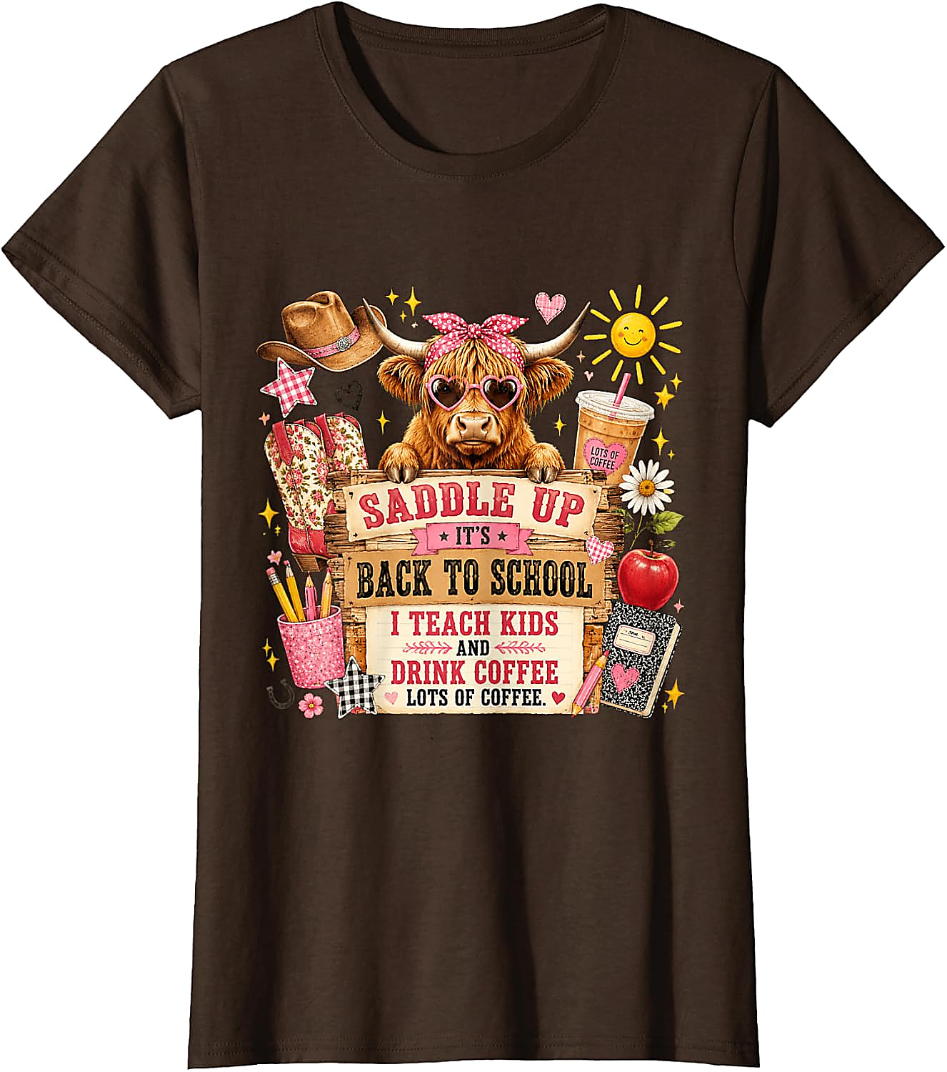 Back to School Cow Teacher T-Shirt | Funny Western Tee