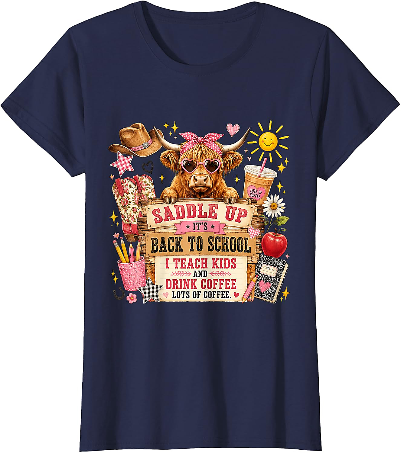 Back to School Cow Teacher T-Shirt | Funny Western Tee