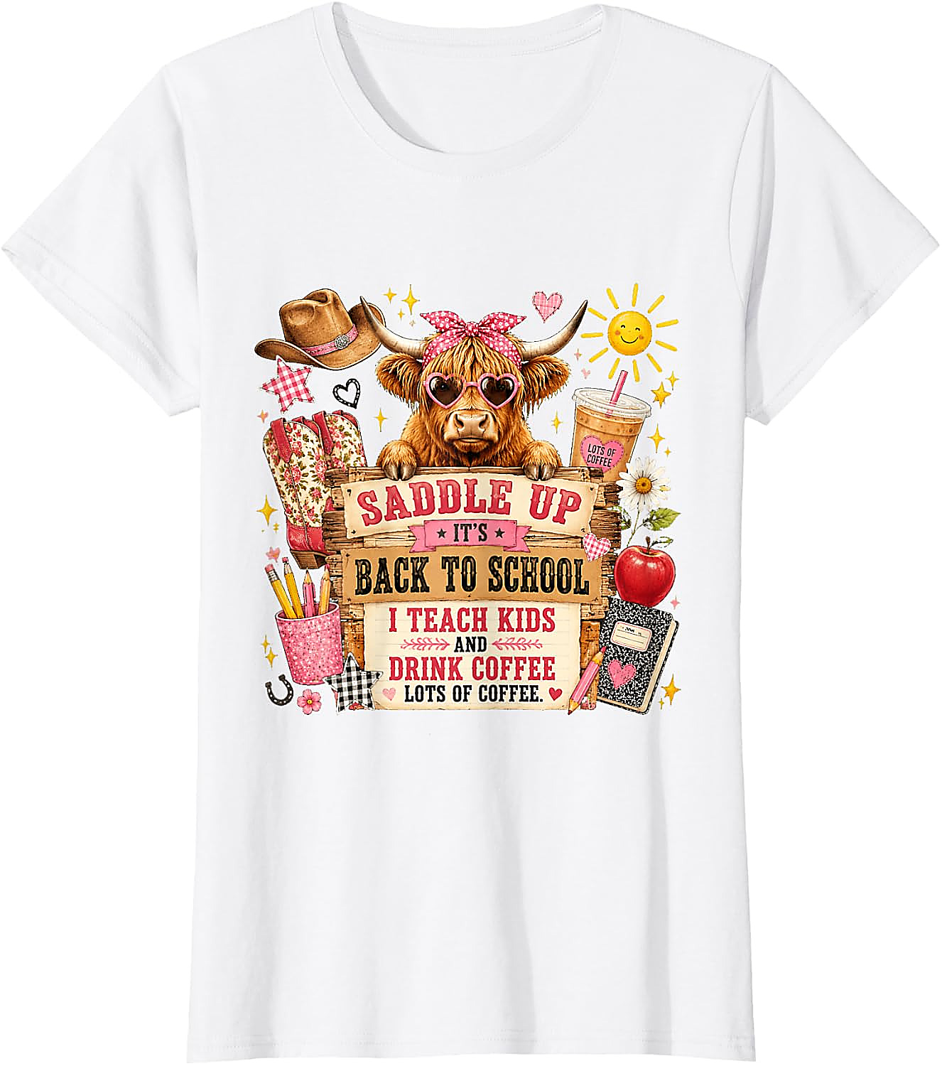 Back to School Cow Teacher T-Shirt | Funny Western Tee
