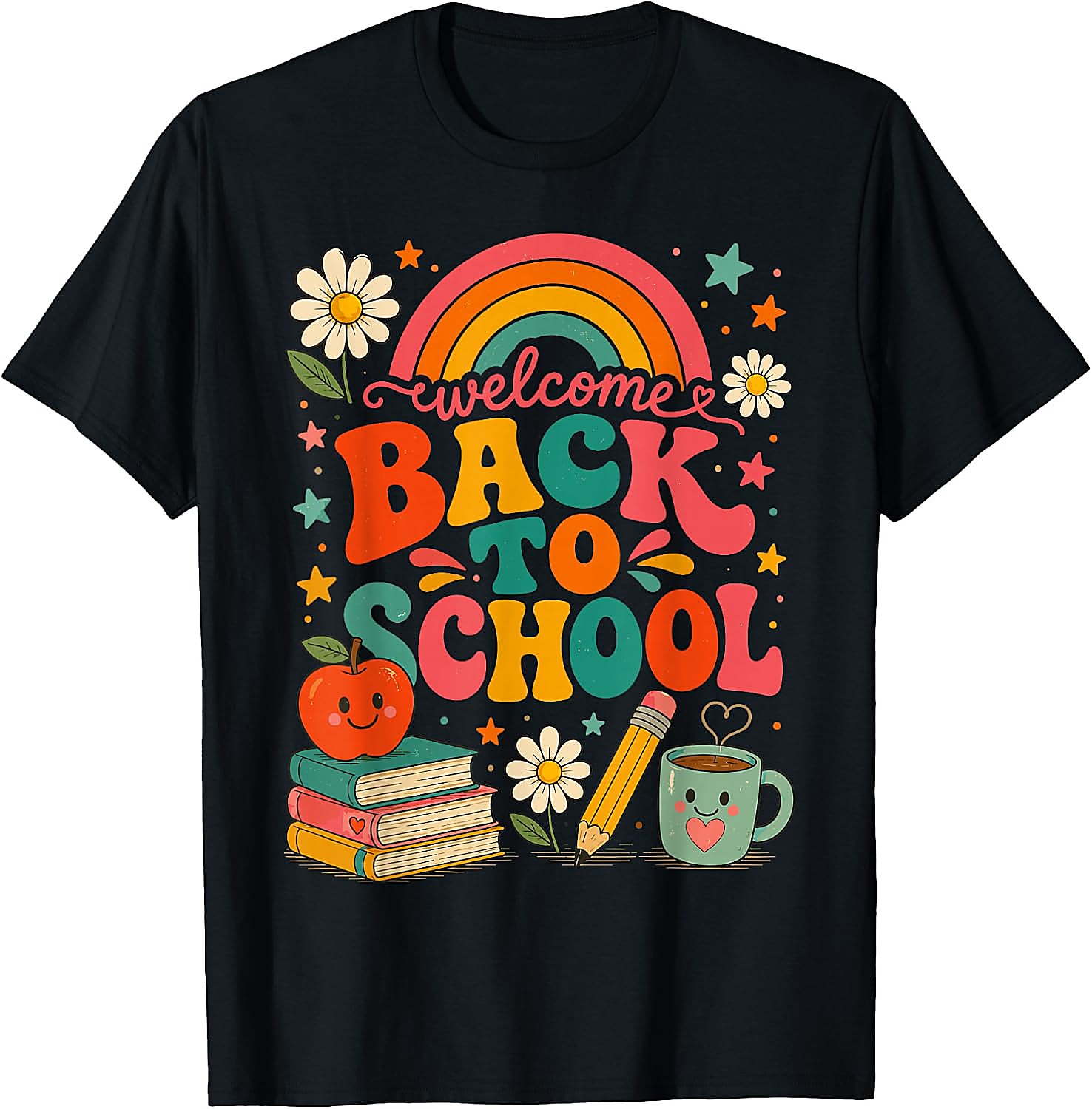 Back to School Teacher T-Shirt | Retro Rainbow Tee