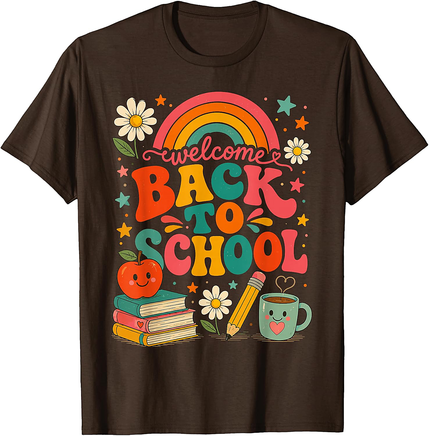 Back to School Teacher T-Shirt | Retro Rainbow Tee