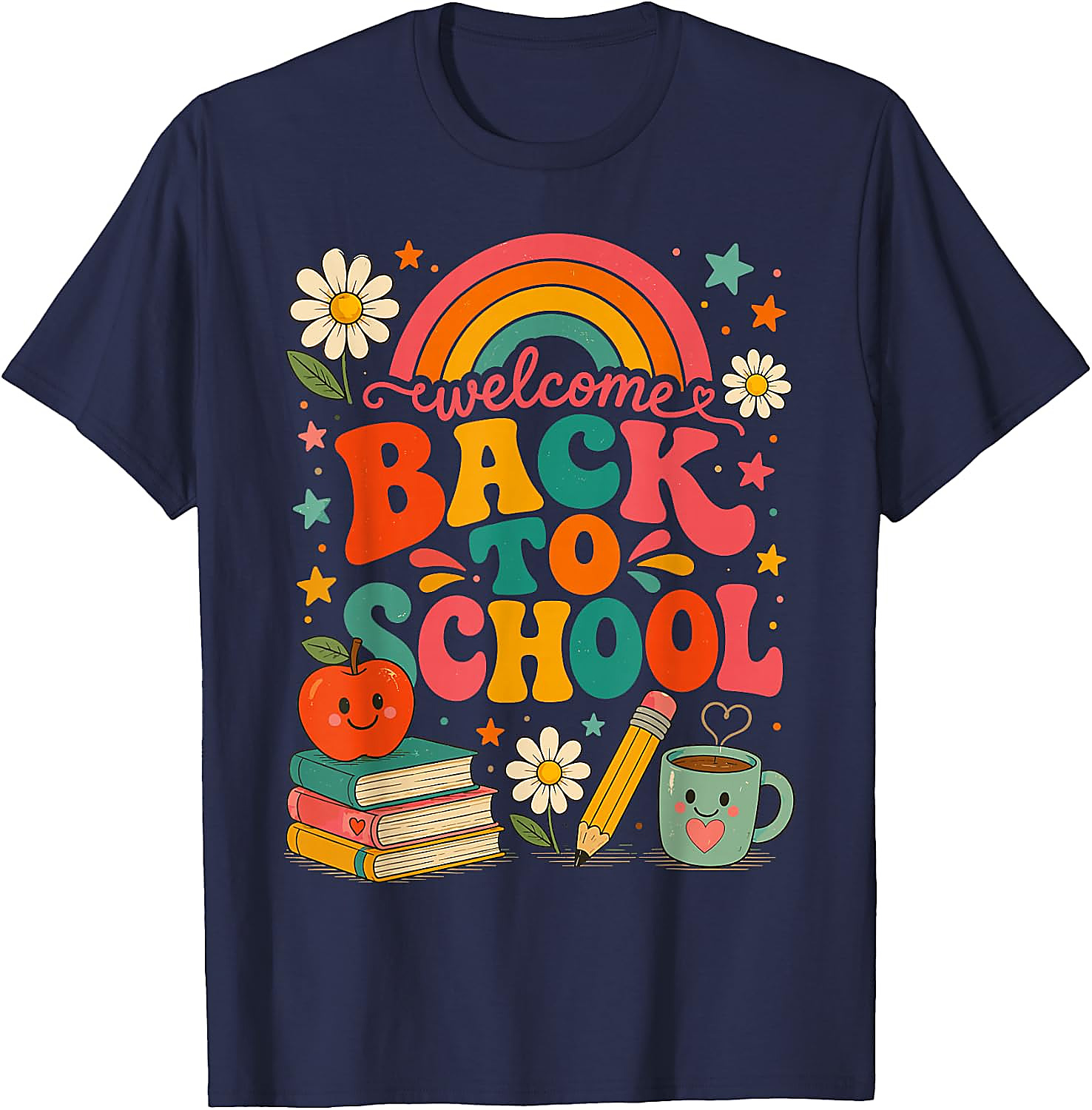 Back to School Teacher T-Shirt | Retro Rainbow Tee