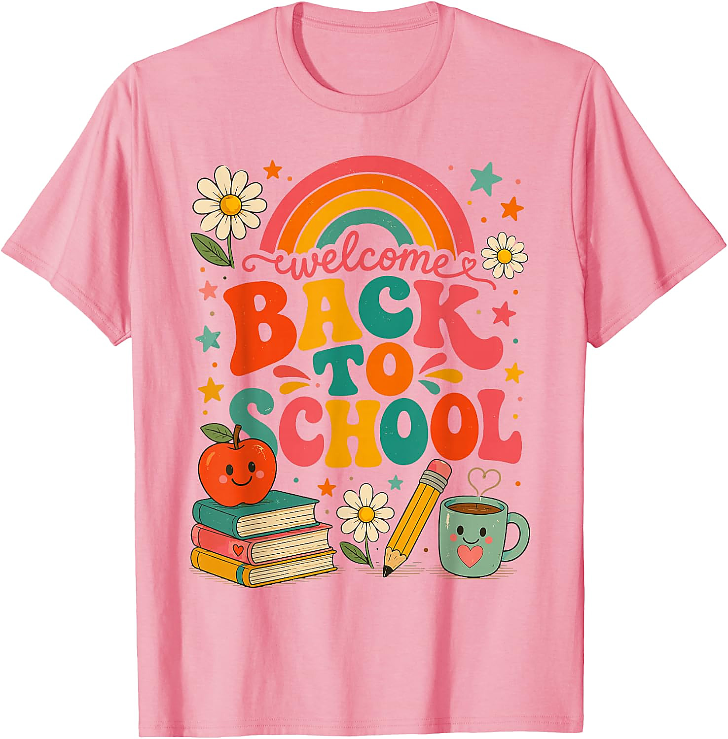 Back to School Teacher T-Shirt | Retro Rainbow Tee