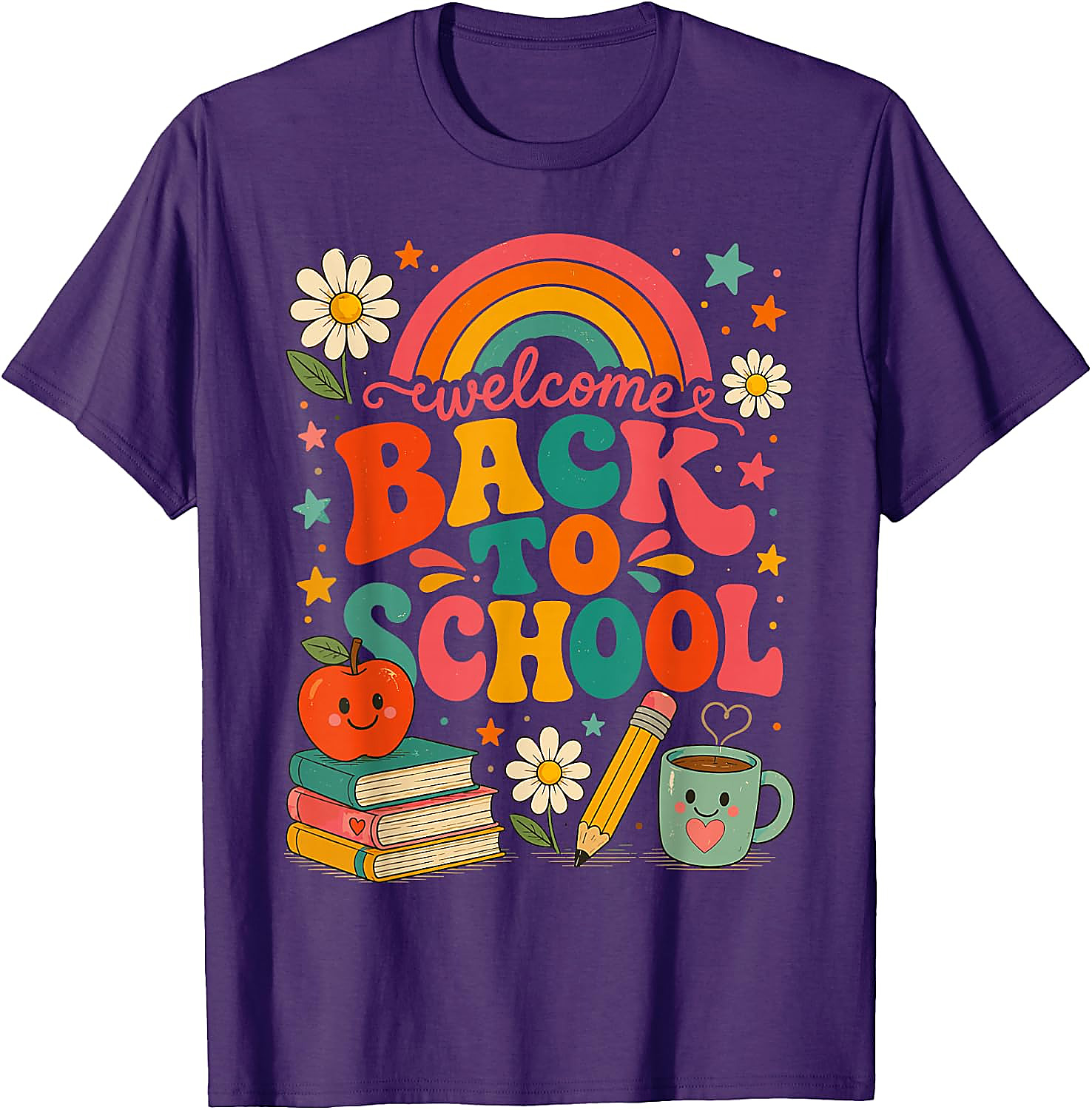 Back to School Teacher T-Shirt | Retro Rainbow Tee