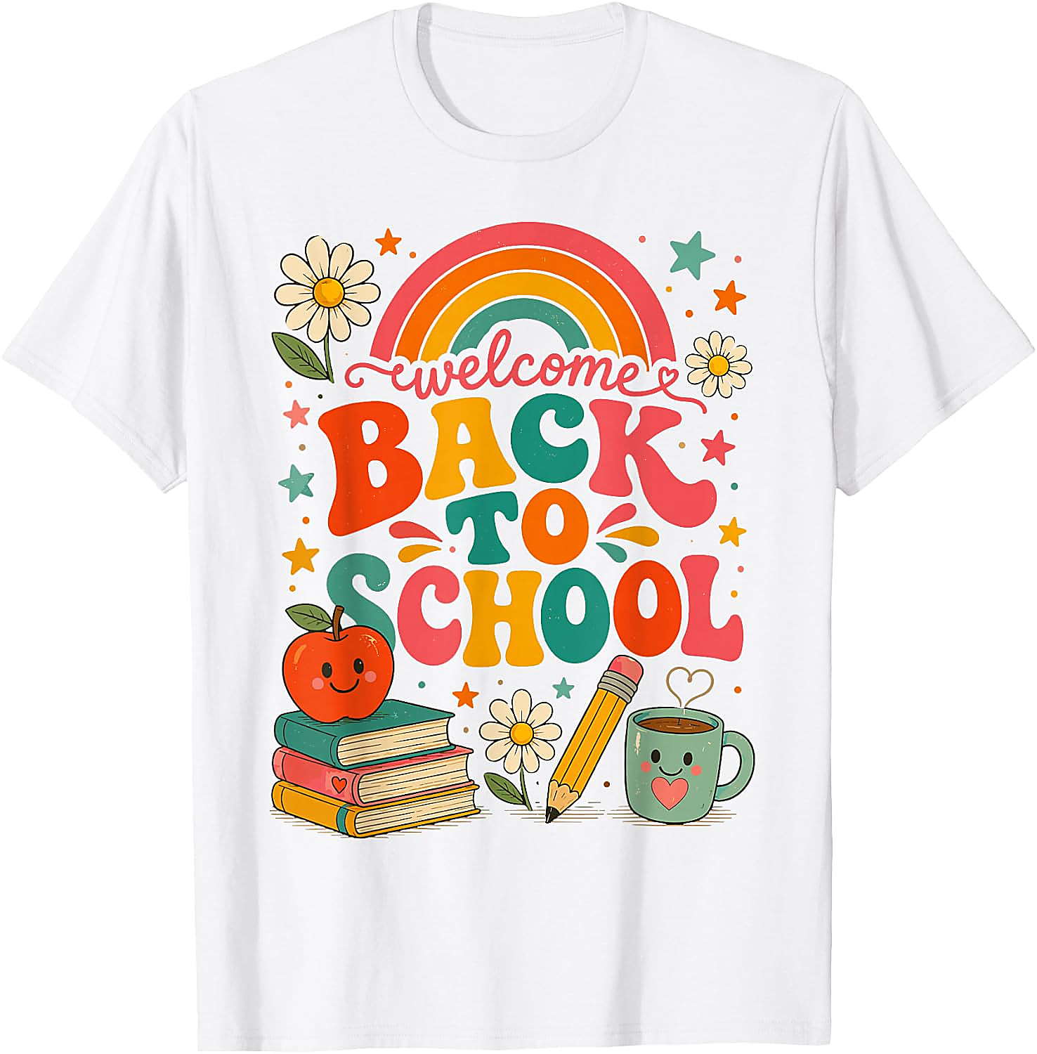 Back to School Teacher T-Shirt | Retro Rainbow Tee