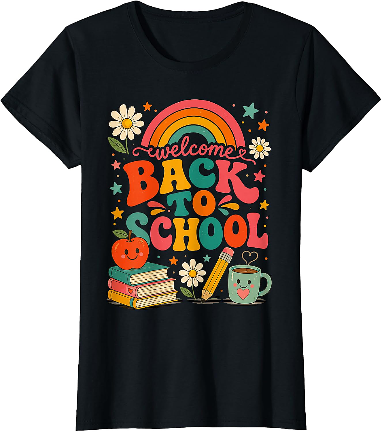 Back to School Teacher T-Shirt | Retro Rainbow Tee
