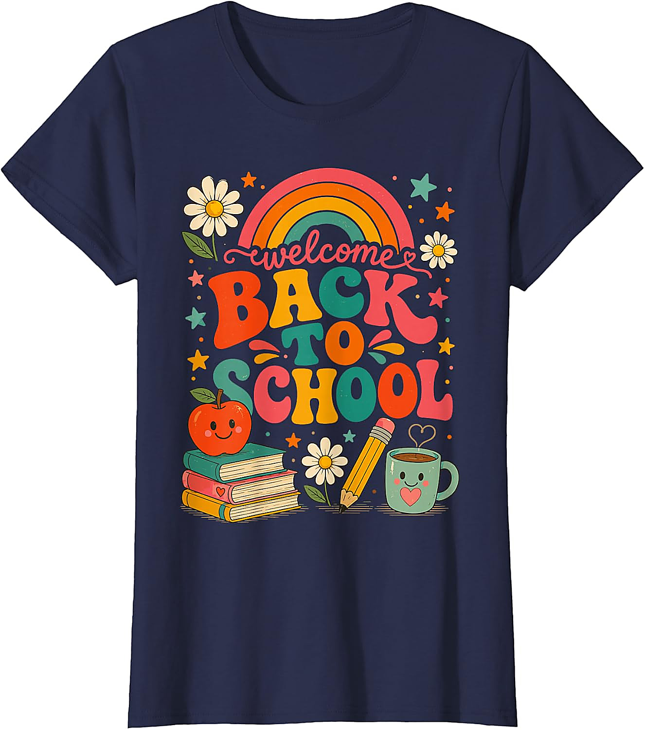 Back to School Teacher T-Shirt | Retro Rainbow Tee