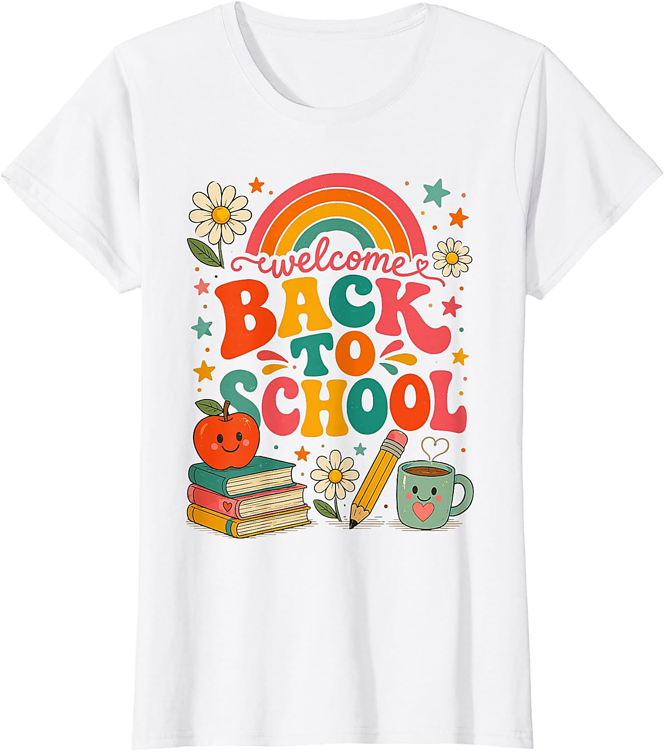 Back to School Teacher T-Shirt | Retro Rainbow Tee