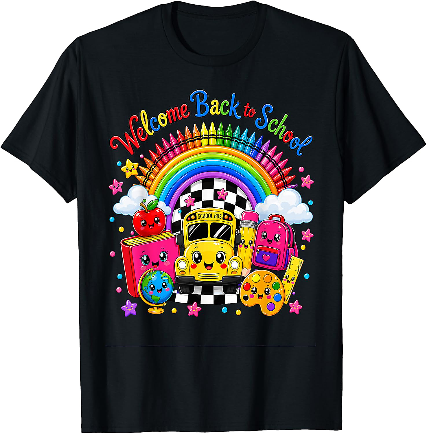 Back to School Shirt Cute Rainbow Teacher Student Tee
