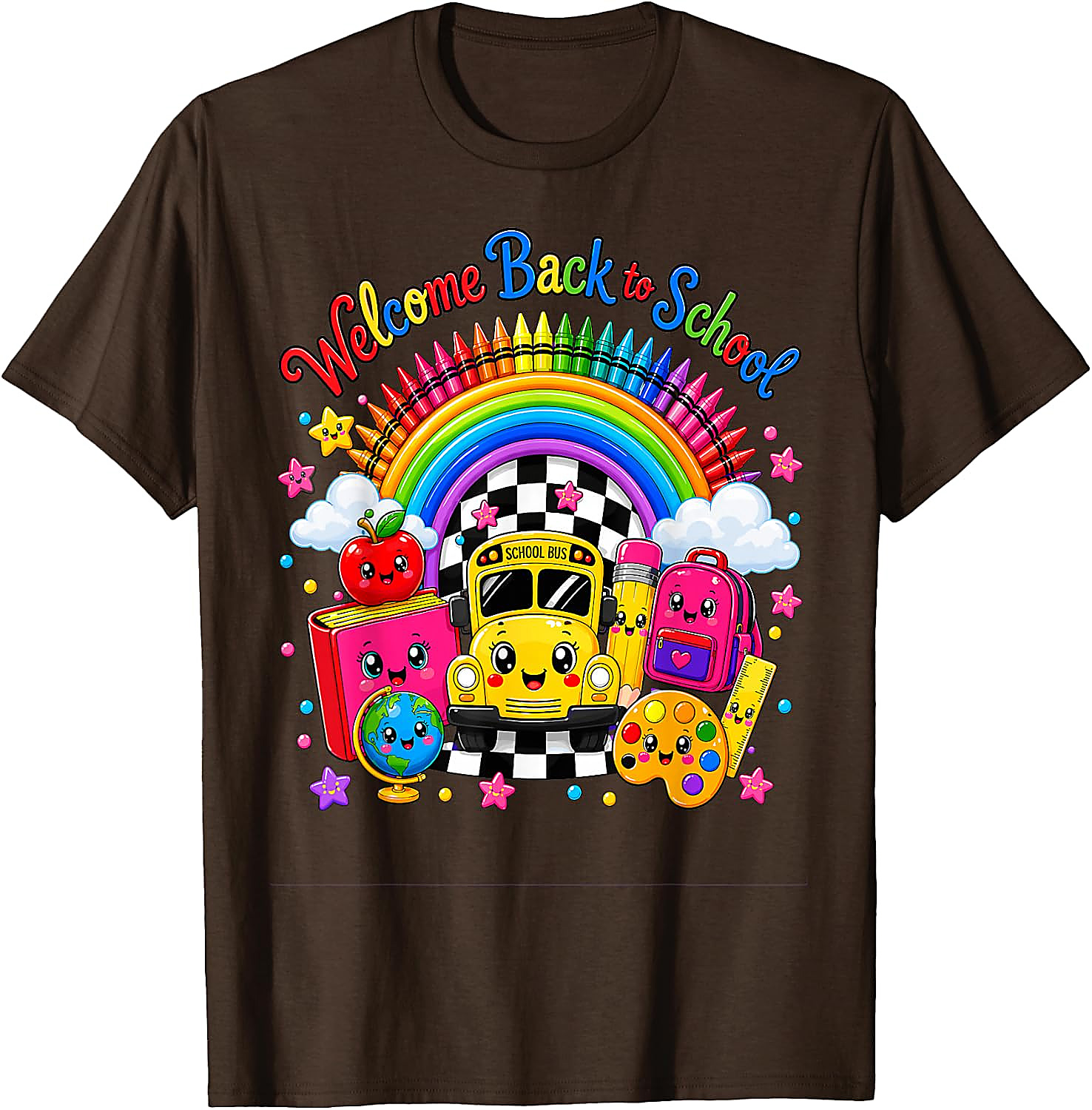 Back to School Shirt Cute Rainbow Teacher Student Tee