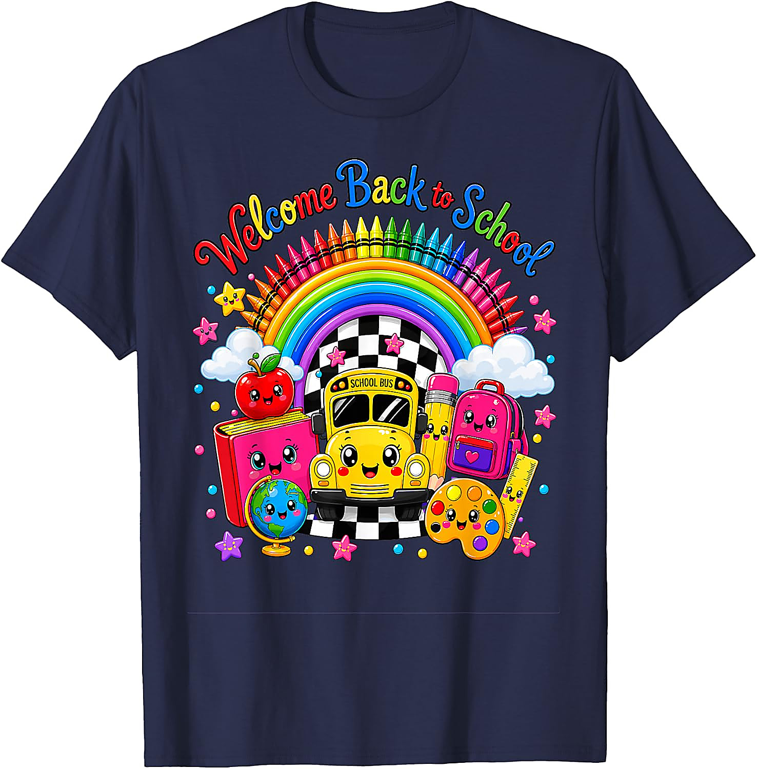 Back to School Shirt Cute Rainbow Teacher Student Tee