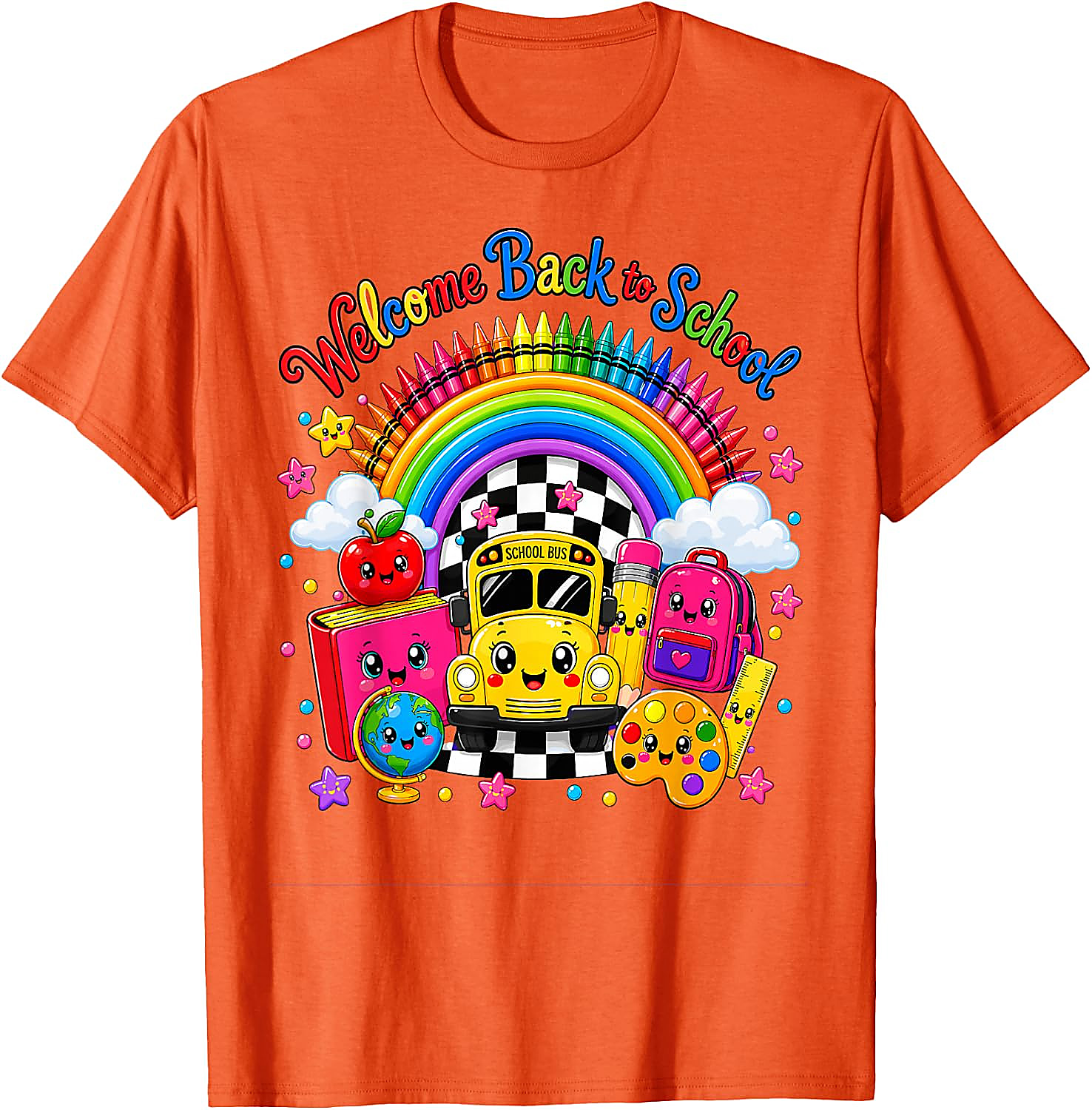 Back to School Shirt Cute Rainbow Teacher Student Tee