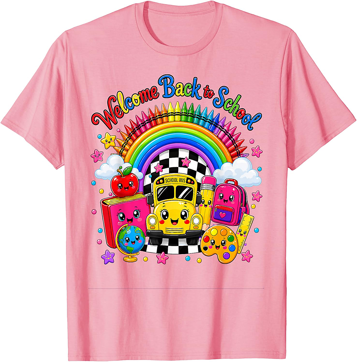Back to School Shirt Cute Rainbow Teacher Student Tee