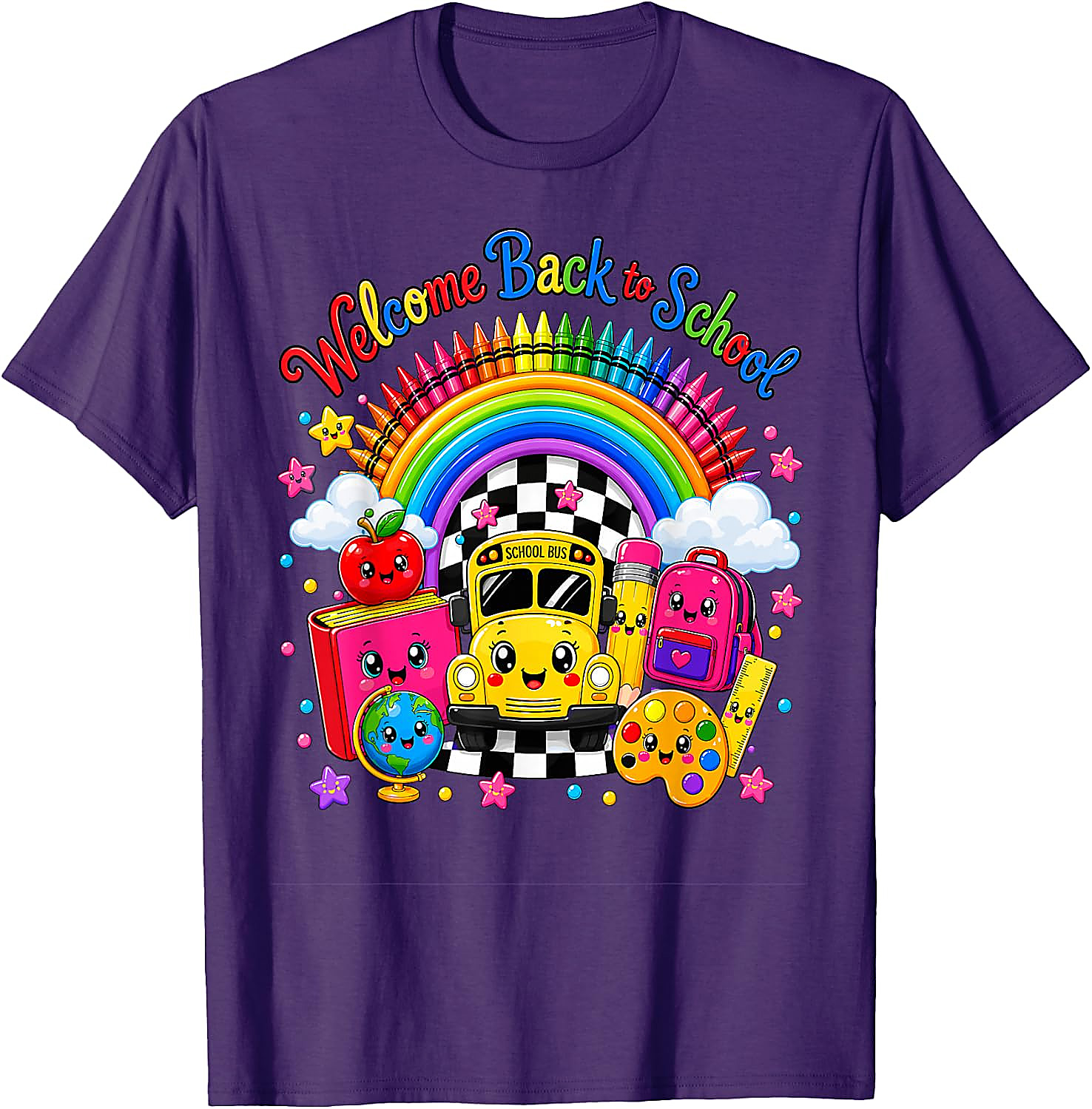 Back to School Shirt Cute Rainbow Teacher Student Tee