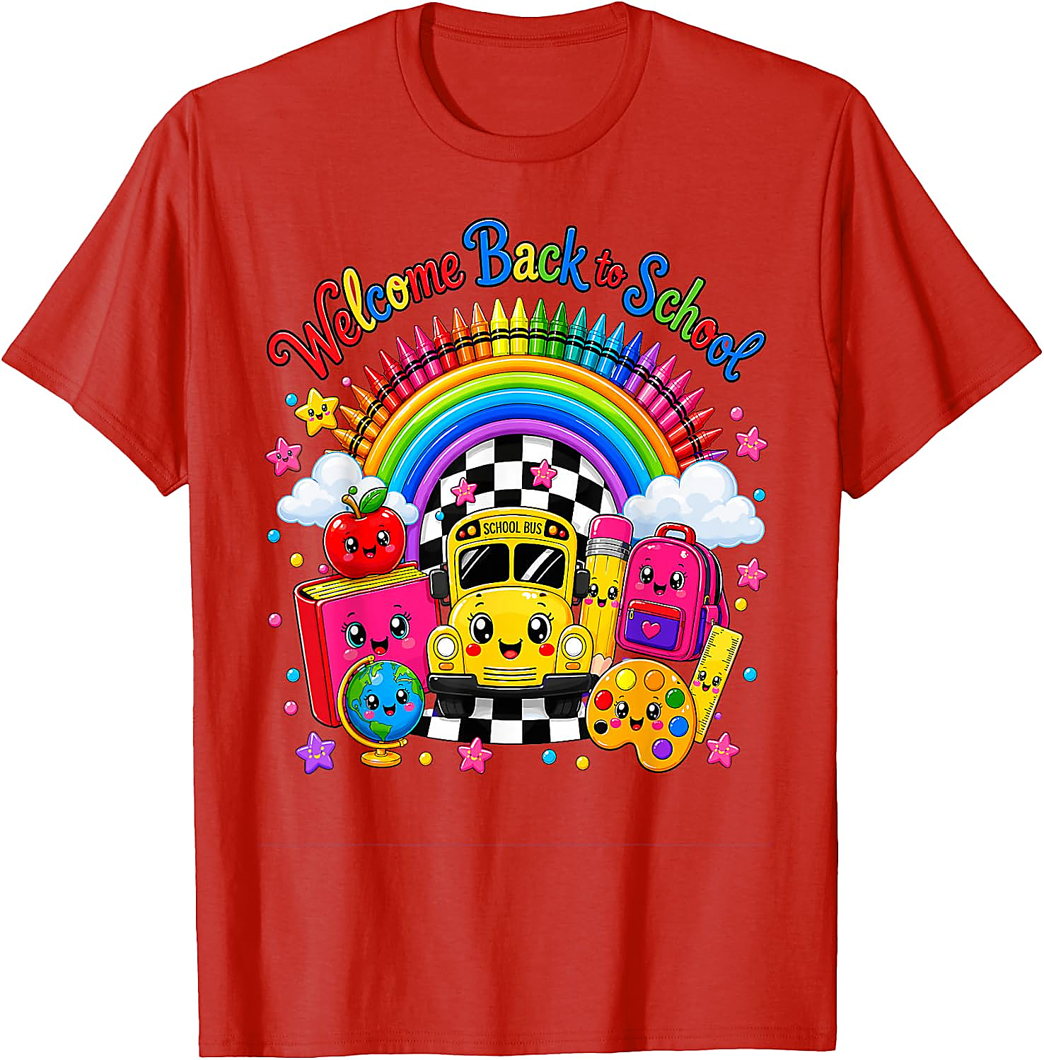 Back to School Shirt Cute Rainbow Teacher Student Tee