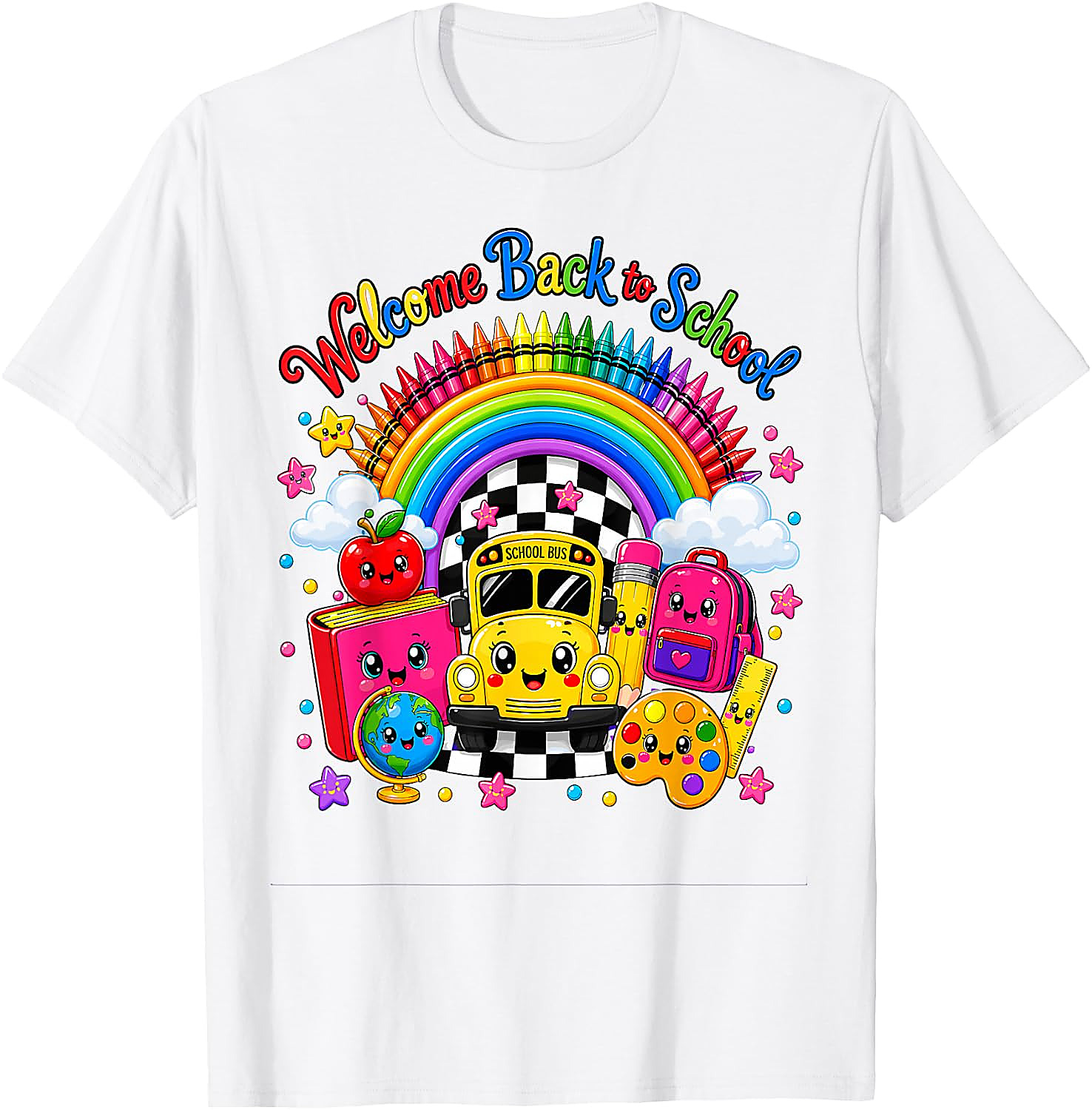 Back to School Shirt Cute Rainbow Teacher Student Tee