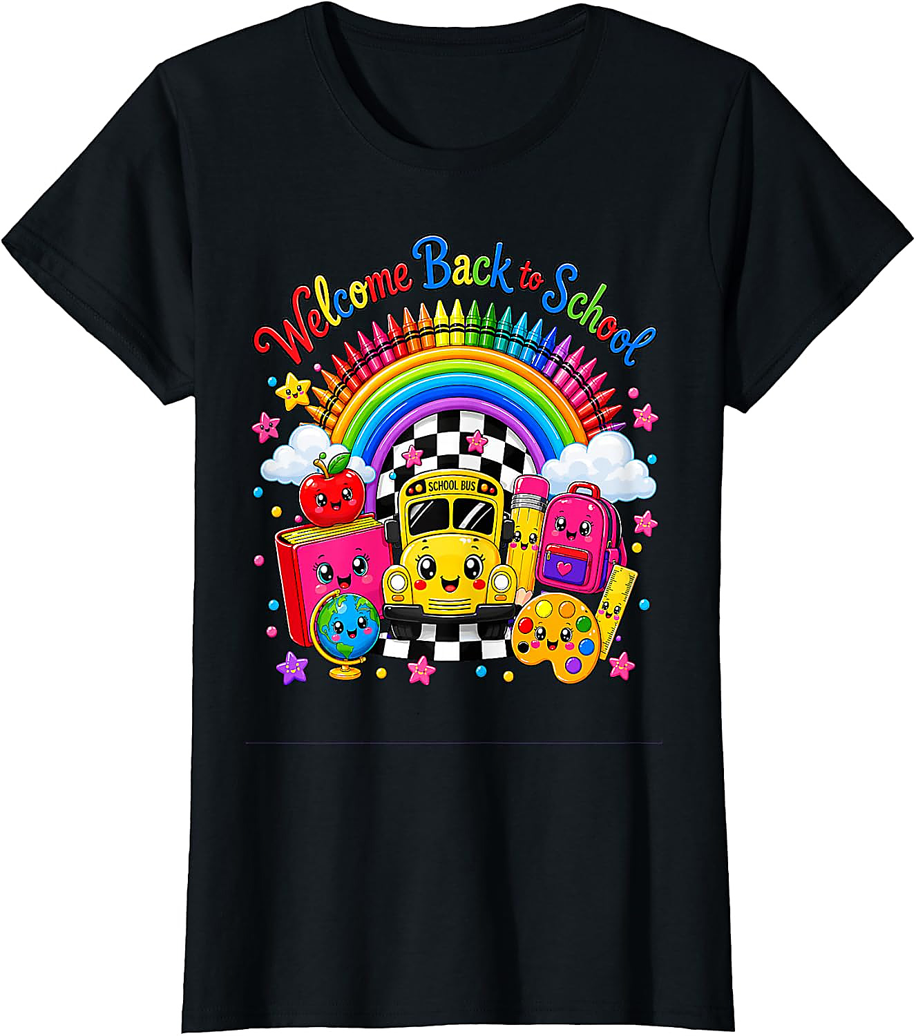 Back to School Shirt Cute Rainbow Teacher Student Tee