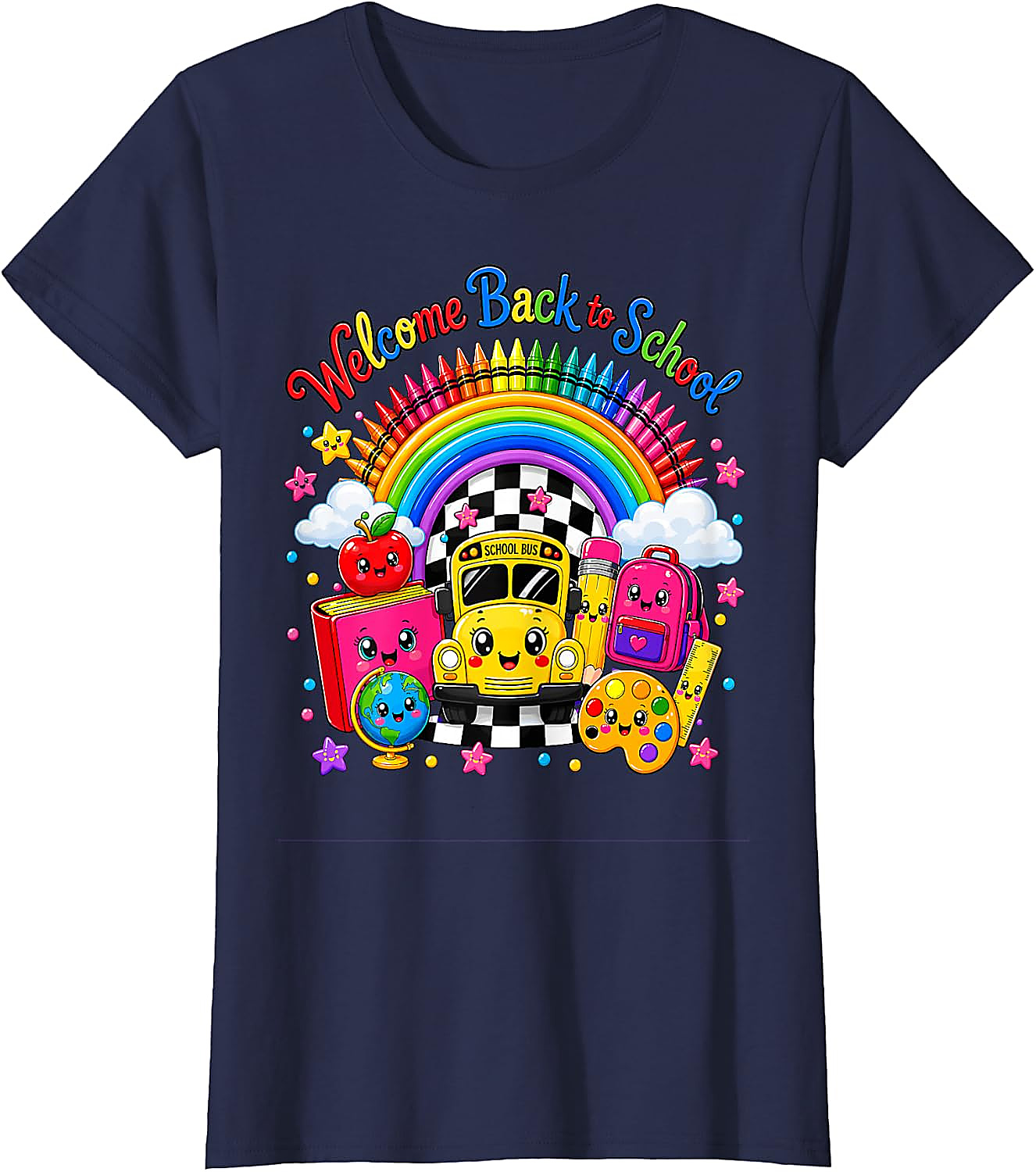 Back to School Shirt Cute Rainbow Teacher Student Tee