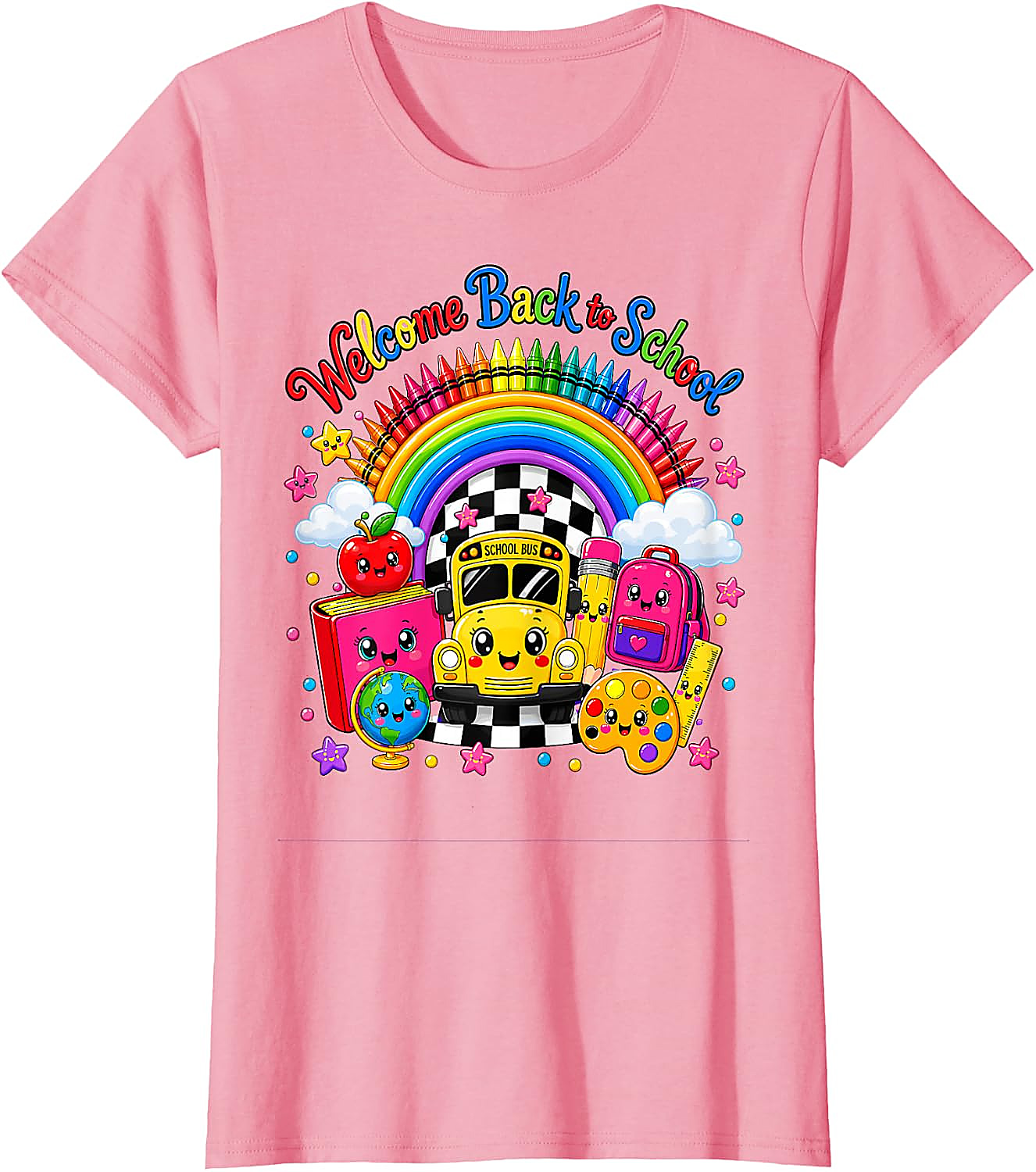 Back to School Shirt Cute Rainbow Teacher Student Tee