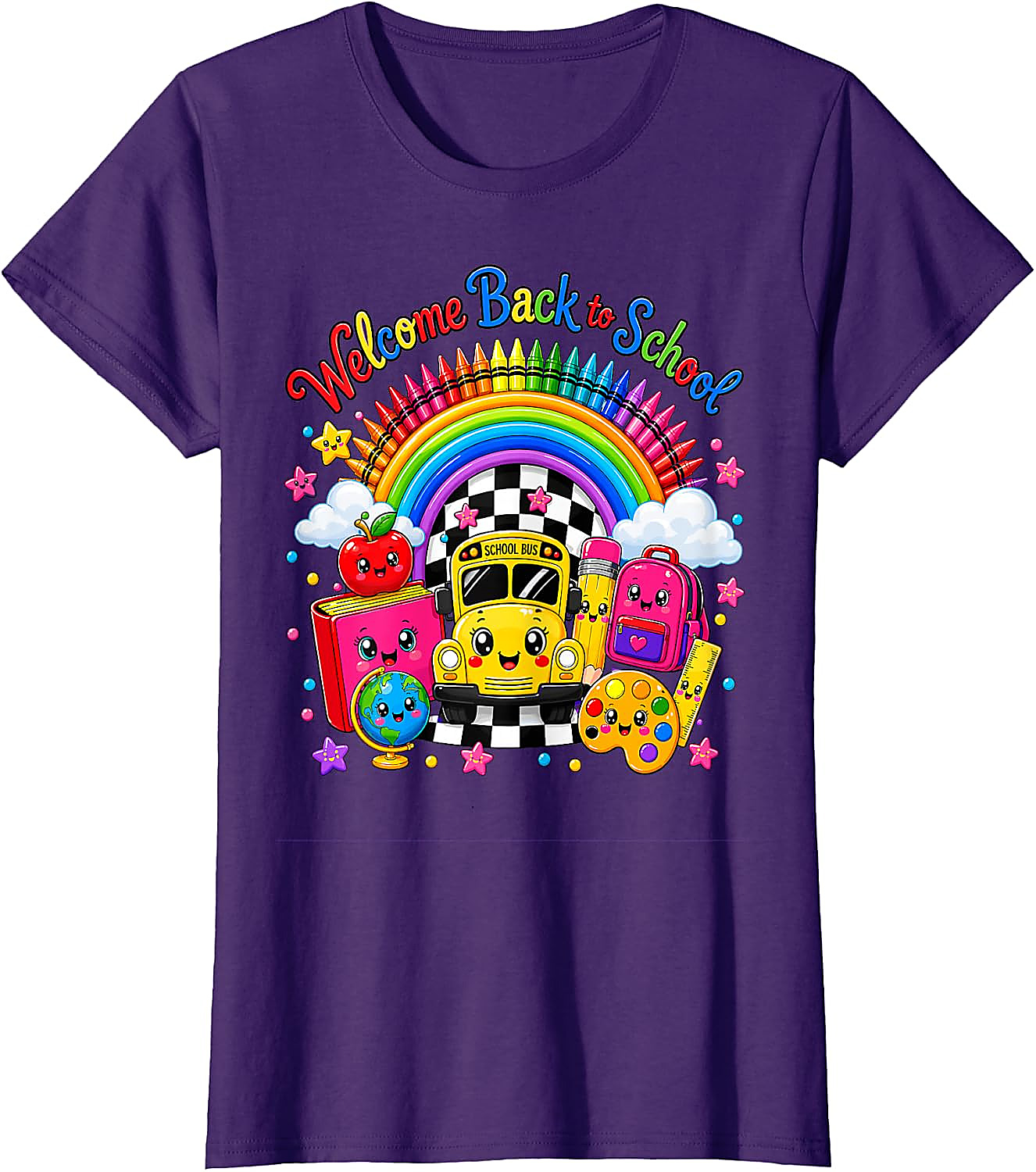 Back to School Shirt Cute Rainbow Teacher Student Tee