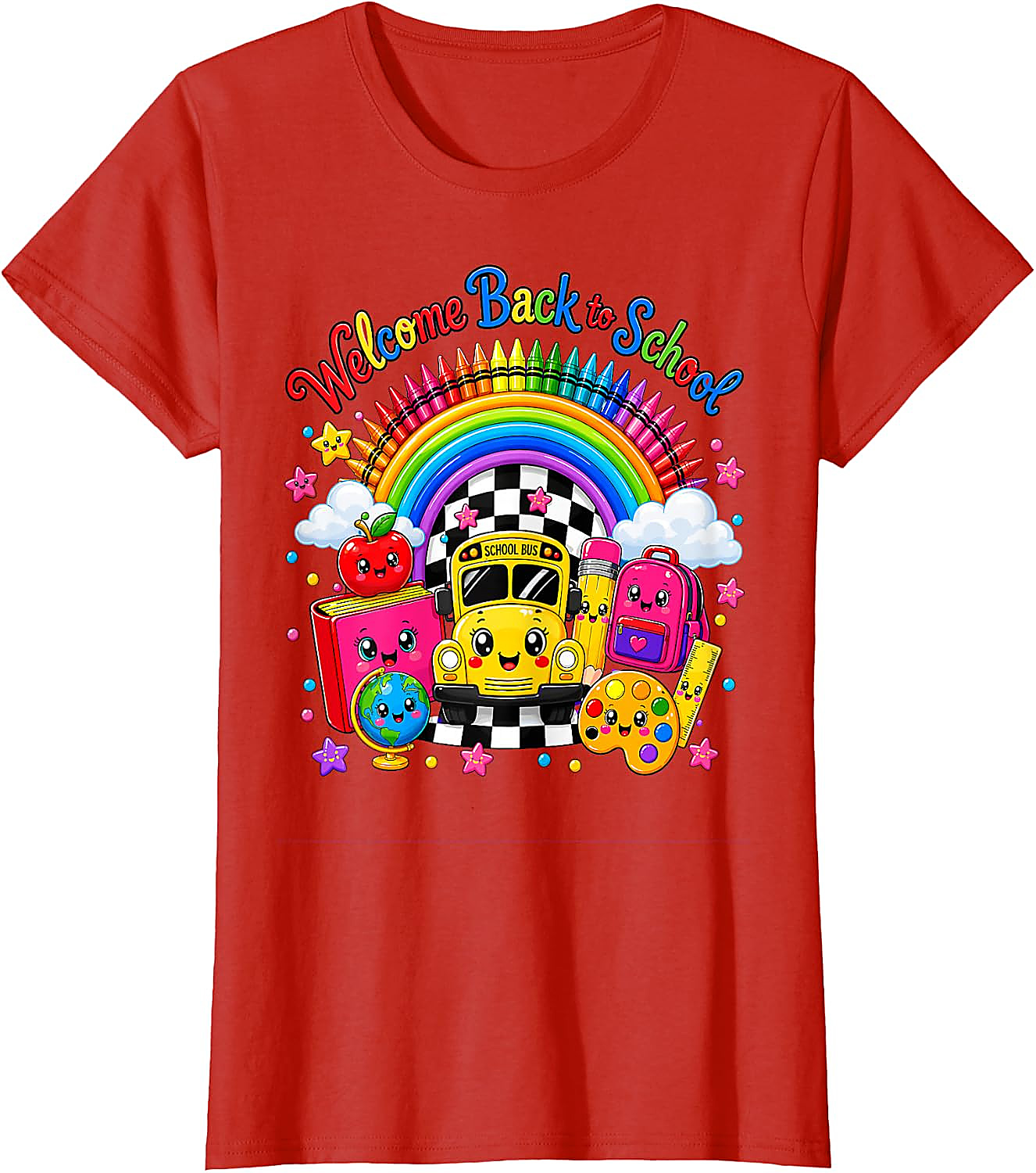 Back to School Shirt Cute Rainbow Teacher Student Tee
