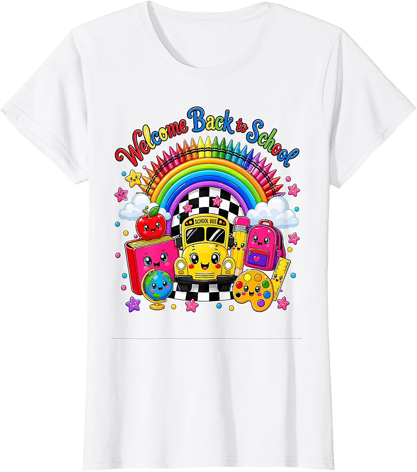 Back to School Shirt Cute Rainbow Teacher Student Tee