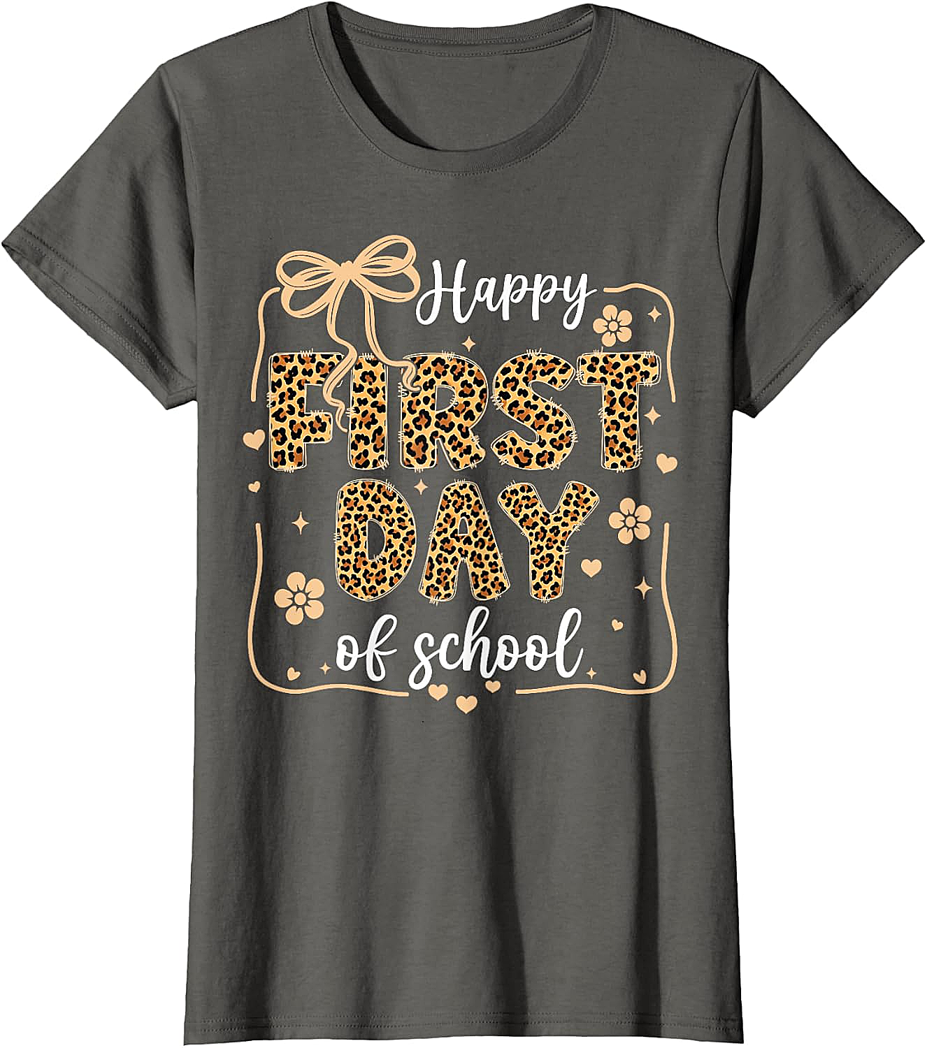 Leopard Happy First Day of School T-Shirt - Teacher Gift