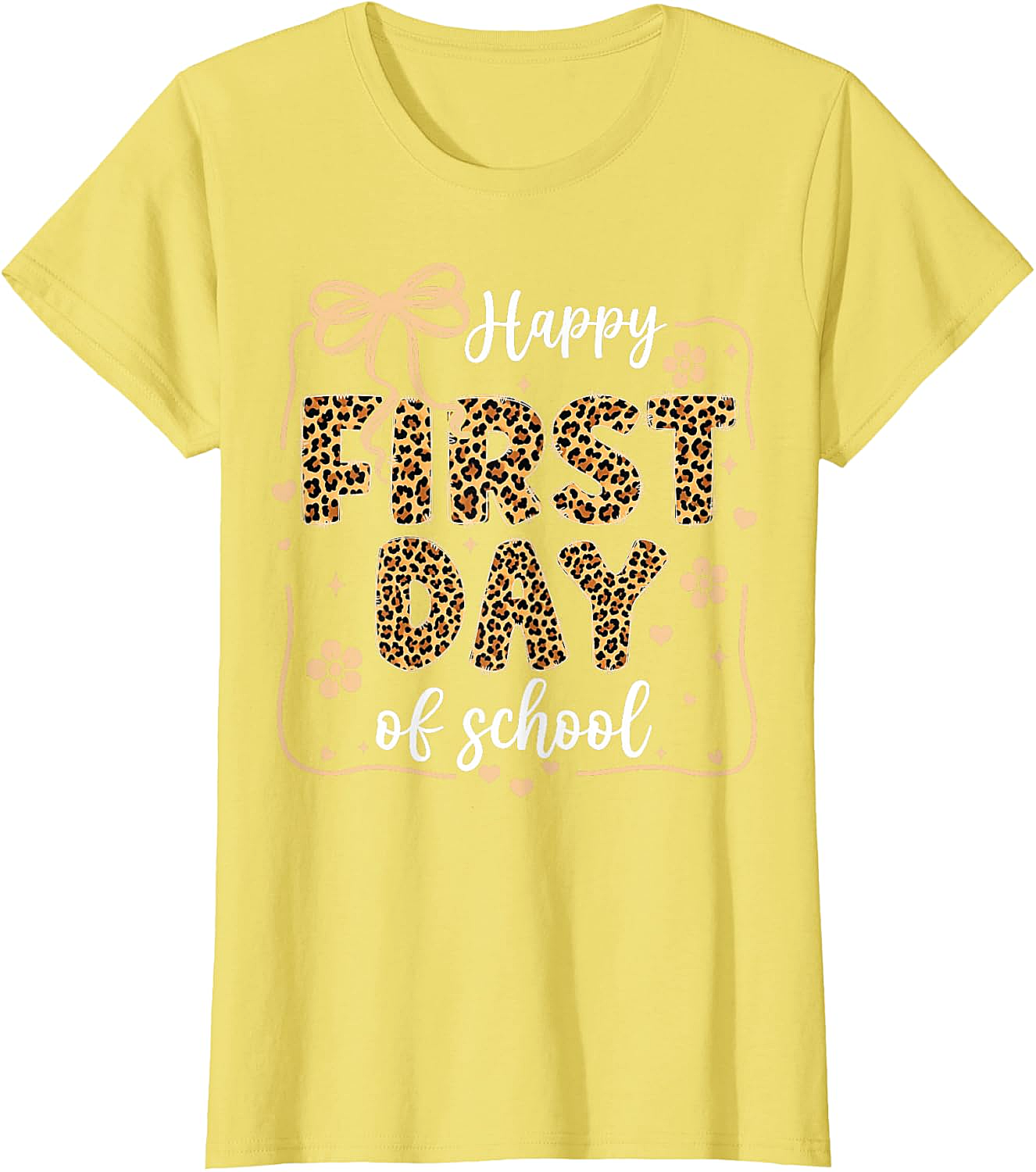 Leopard Happy First Day of School T-Shirt - Teacher Gift