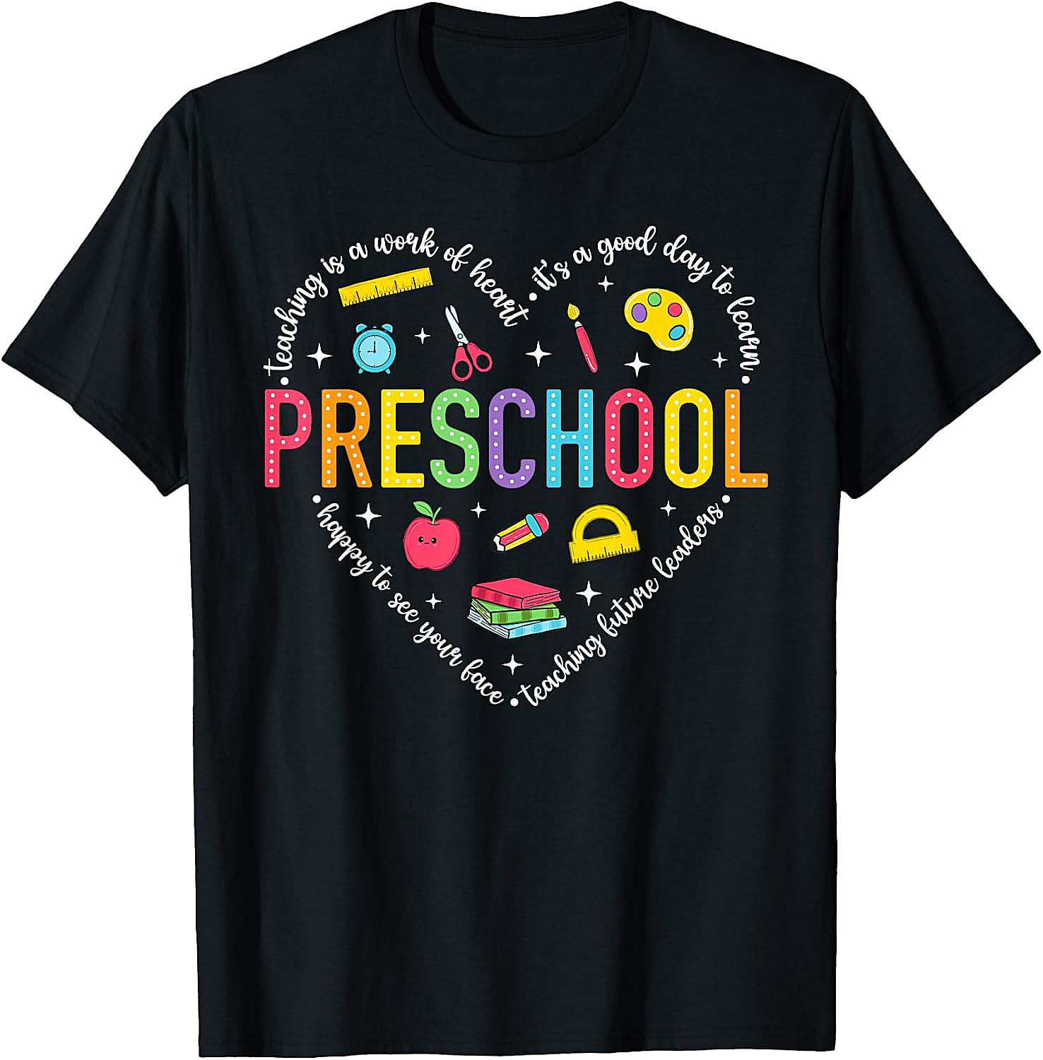 Preschool Teacher Pre-K Heart Tee - First Day Gift