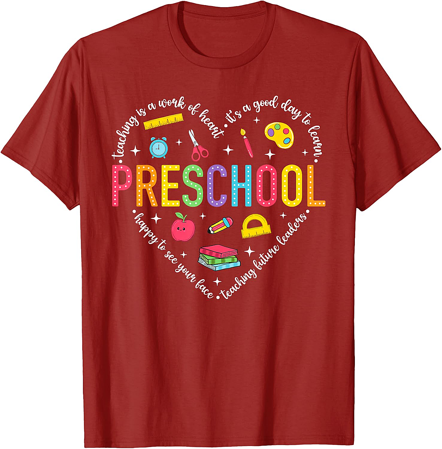  Preschool Teacher Pre-K Heart Tee - First Day Gift
