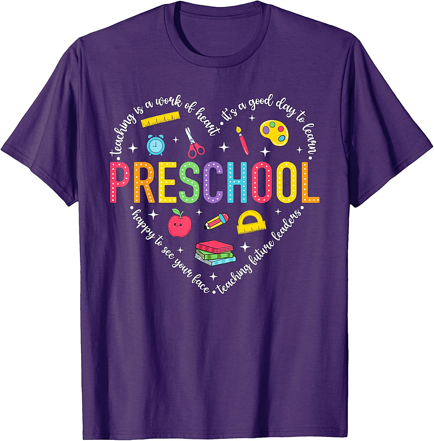  Preschool Teacher Pre-K Heart Tee - First Day Gift