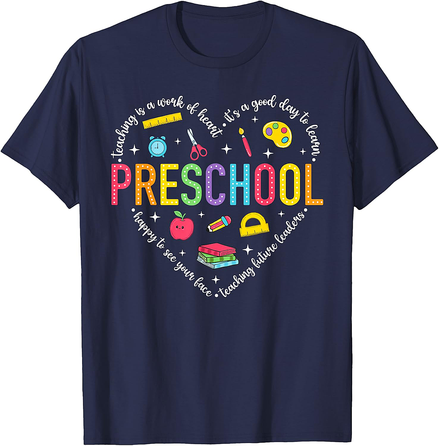  Preschool Teacher Pre-K Heart Tee - First Day Gift